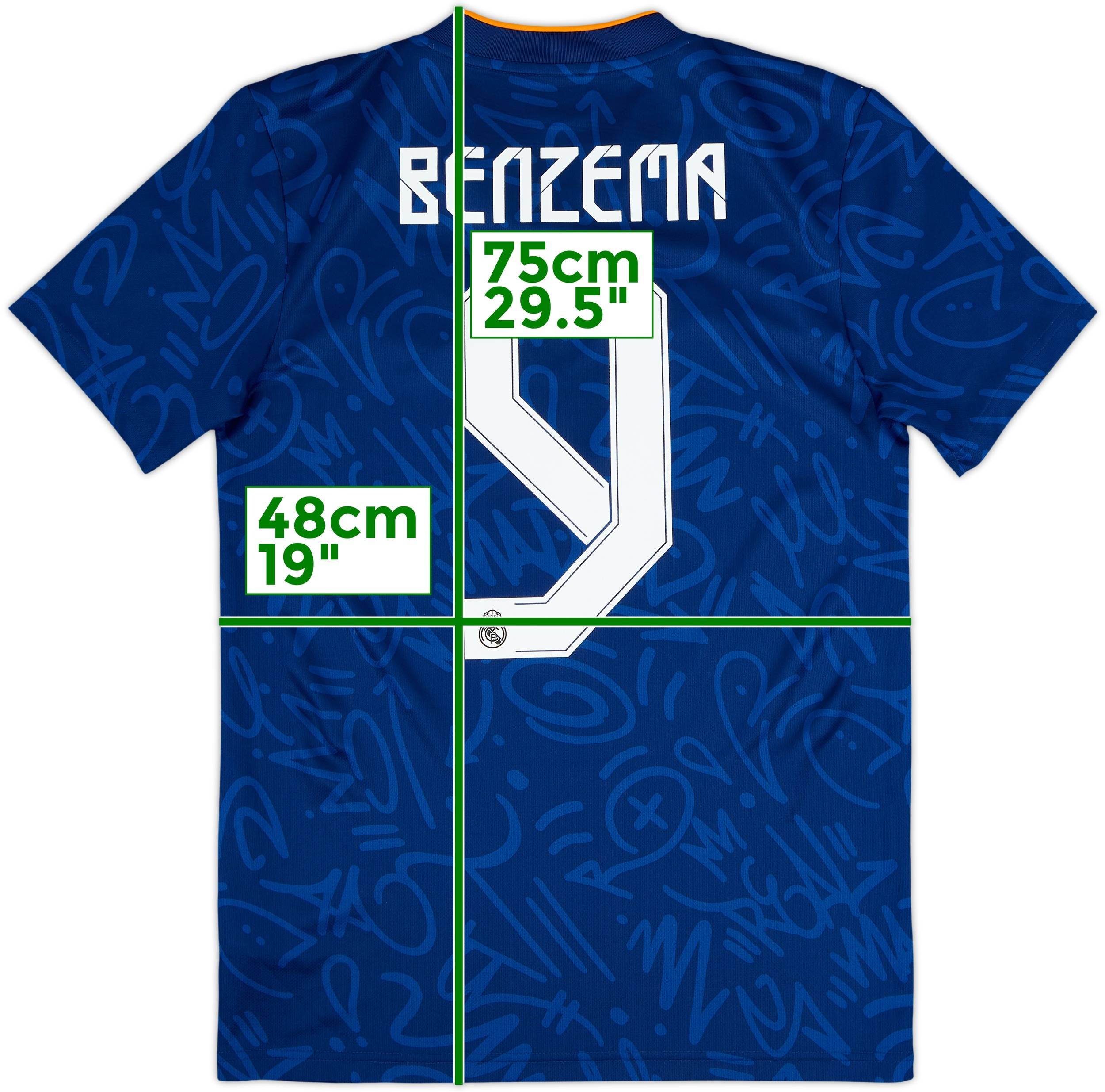 2021-22 Real Madrid Away Shirt Benzema #9 - 9/10 - (S)