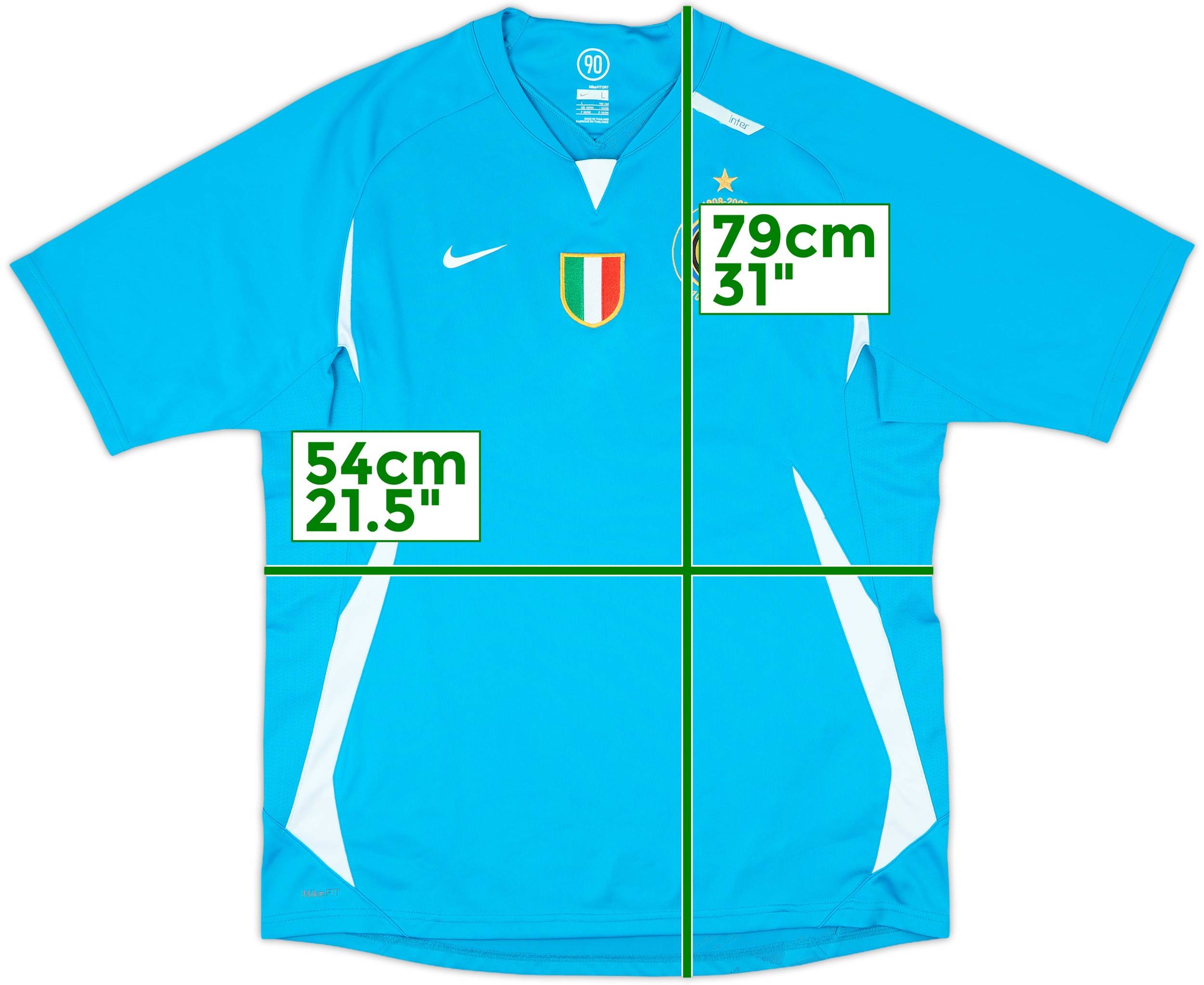 レア 00s NIKE Inter Milan トレーニングウェア 2001-02 Inter Milan Nike Training Shirt - 6/10 - (XL)