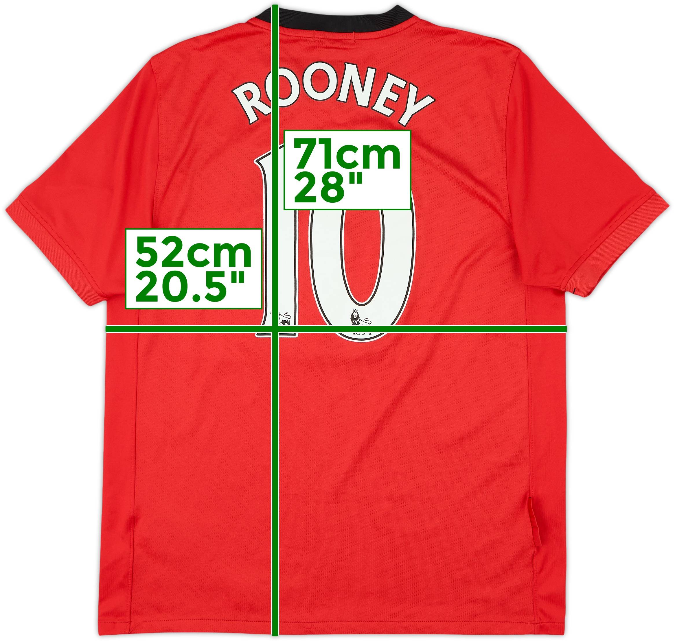 マンチェスター・ユナイテッド ROONEY 10番 シャツ 2010-11 Manchester United Home Shirt Rooney #10 - 7/10 - (S)