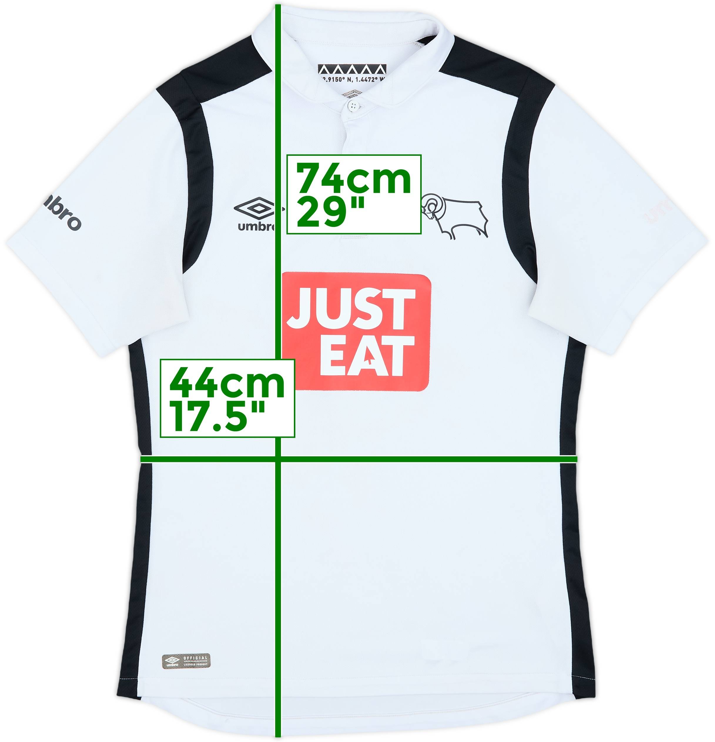 ウェア Derby county FC shirt umbro Derby County FC Away Football Soccer Shirt Jersey 21/22