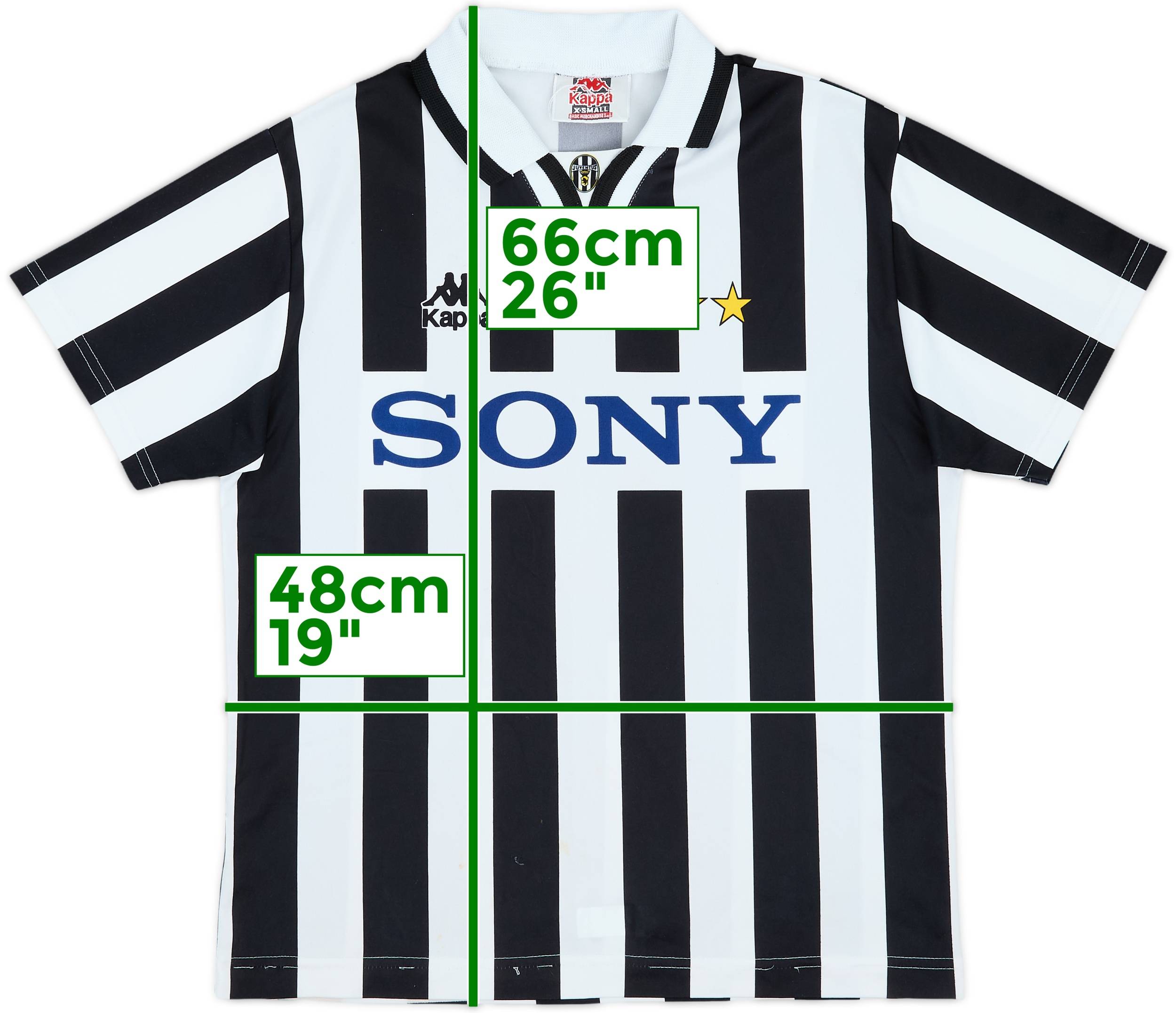 95-96 ユベントス　シャツ 1995-96 Juventus Basic Home Shirt - 7/10 - (XS)