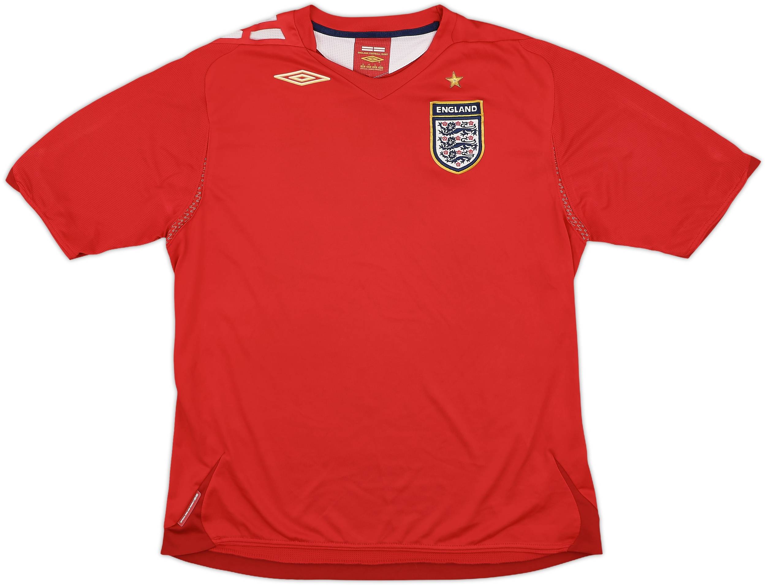 あいうえお　6/22 M リデザインサッカーシャツ 00s イングランド 2006-08 England Away Shirt - 6/10 - (Women's L)