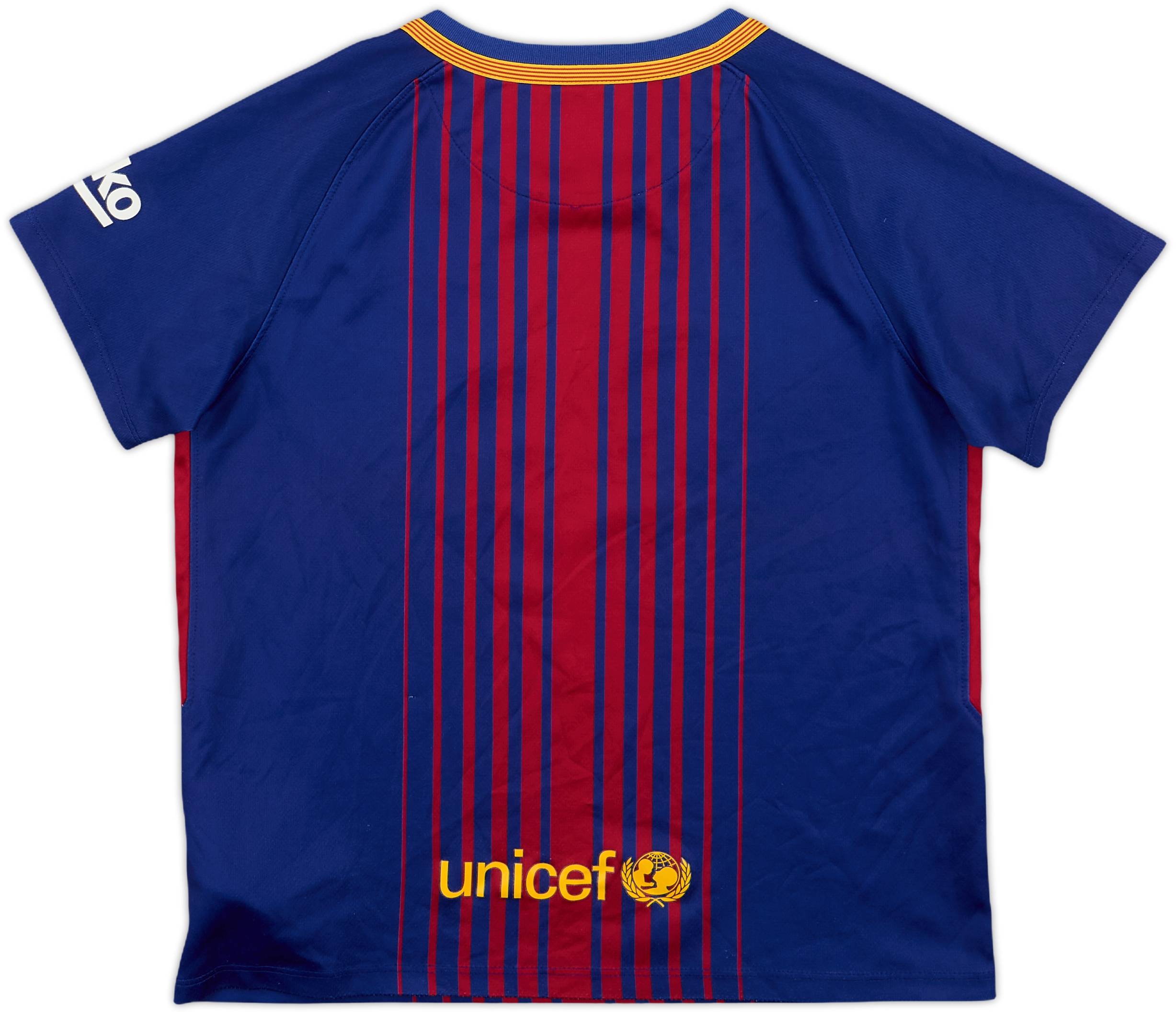 2017-18 Barcelona Home Shirt - 8/10 - (7-8 Years)