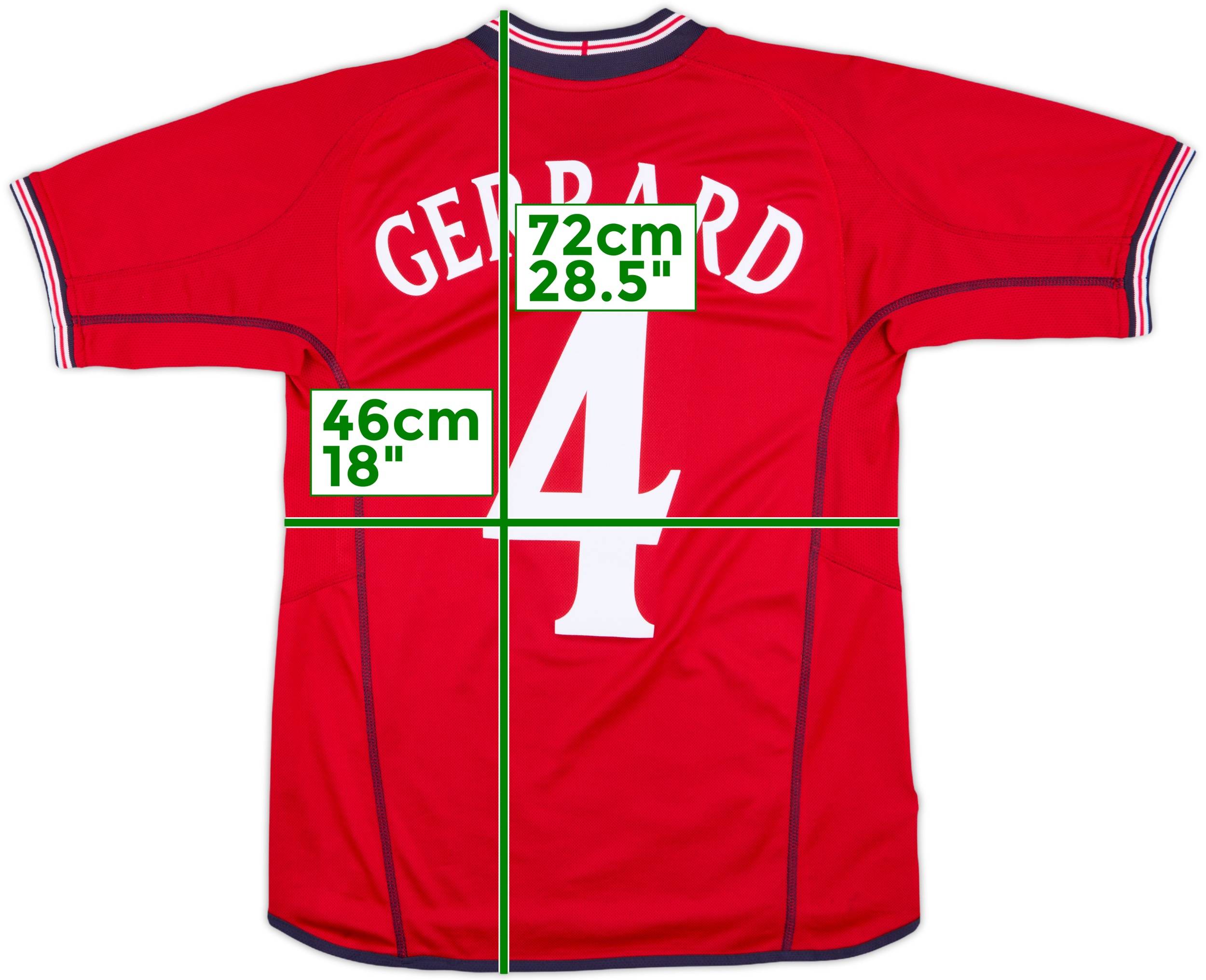 2002-04 England Away Shirt Gerrard #4 - 5/10 - (S)