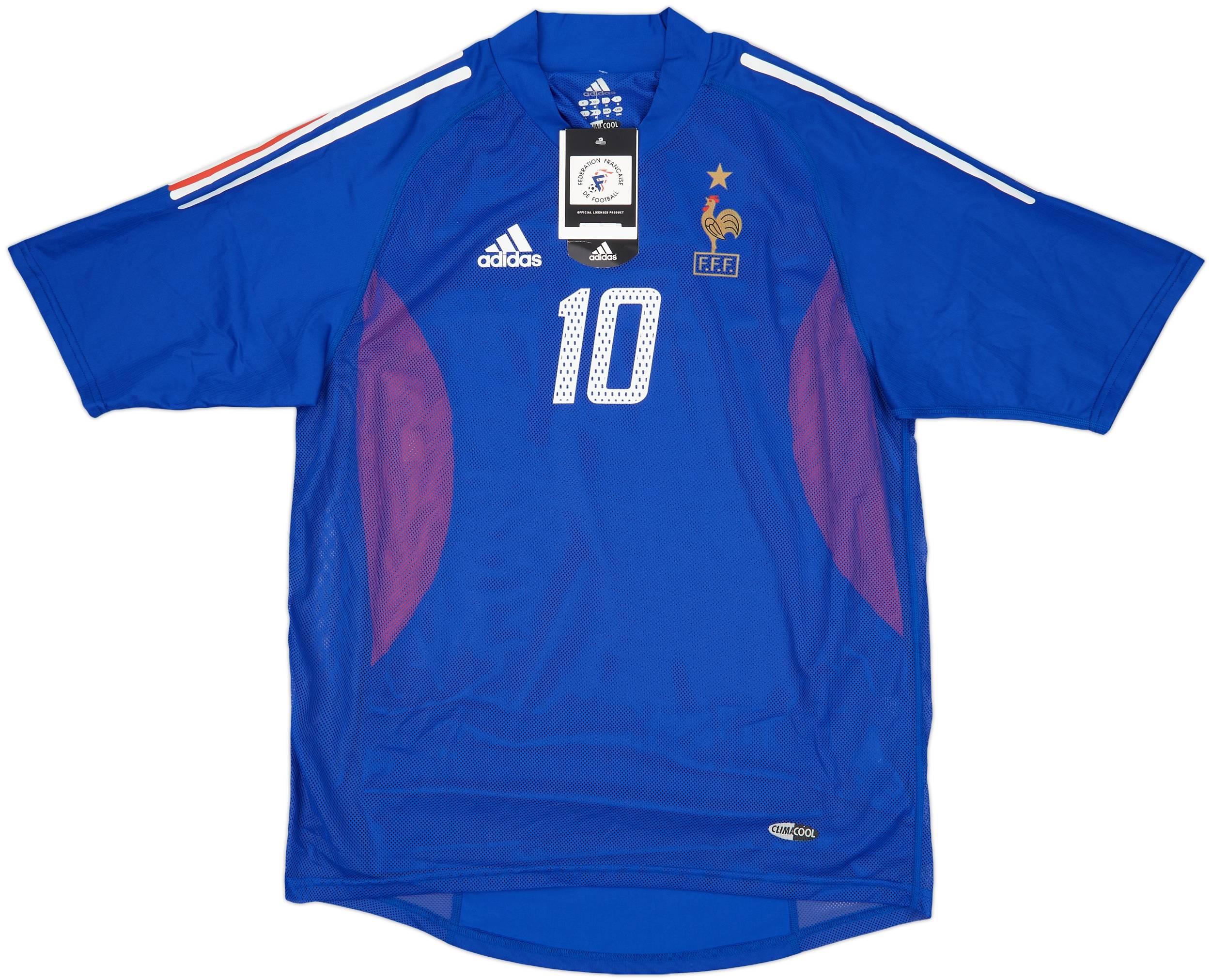 2002-04 France Authentic Home Shirt Zidane #10 (M)
