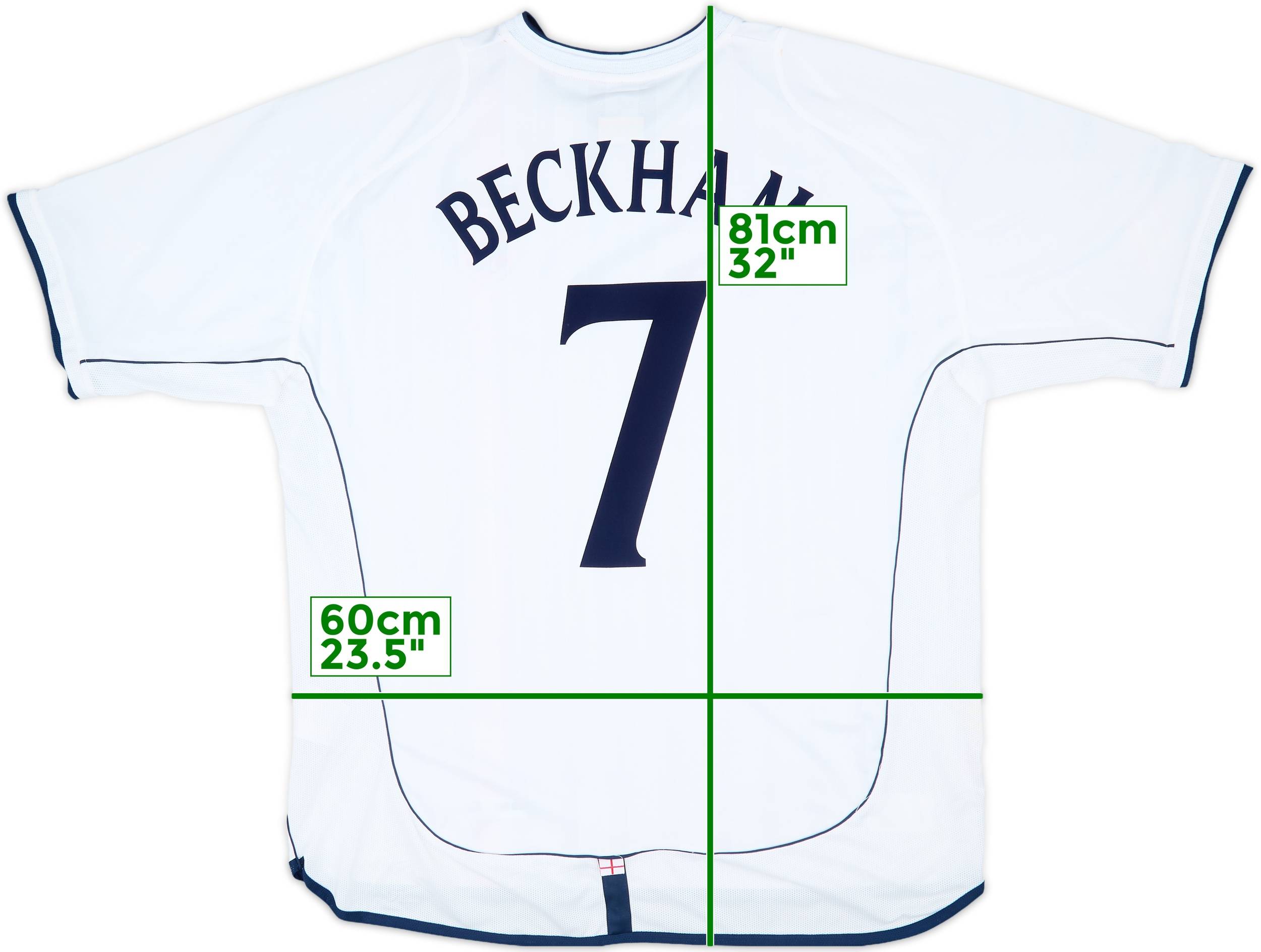 2001-03 England Home Shirt Beckham #7 (XXL)