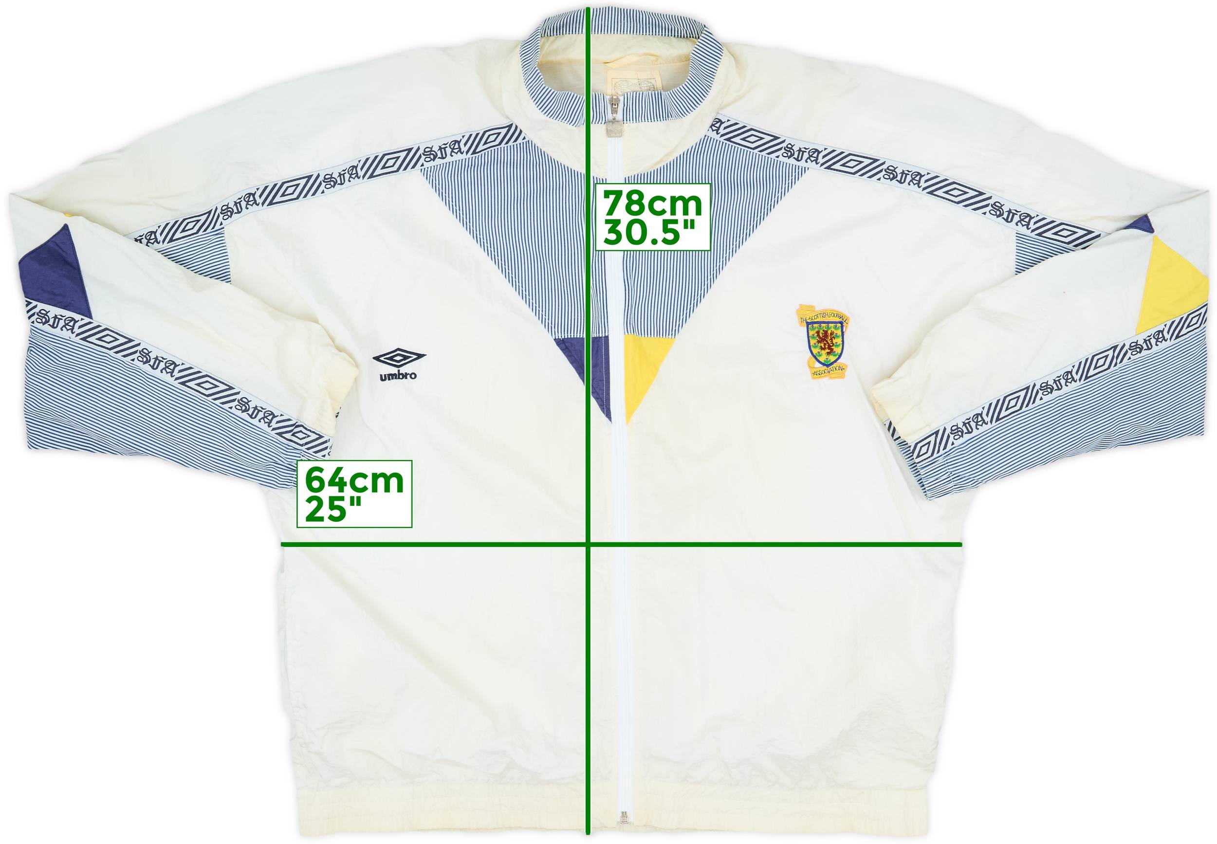 【1990-92 Umbro Scotland tracktop jacket】 1990-92 Scotland Umbro 1/2 Zip Track Jacket - 8/10 - (M)