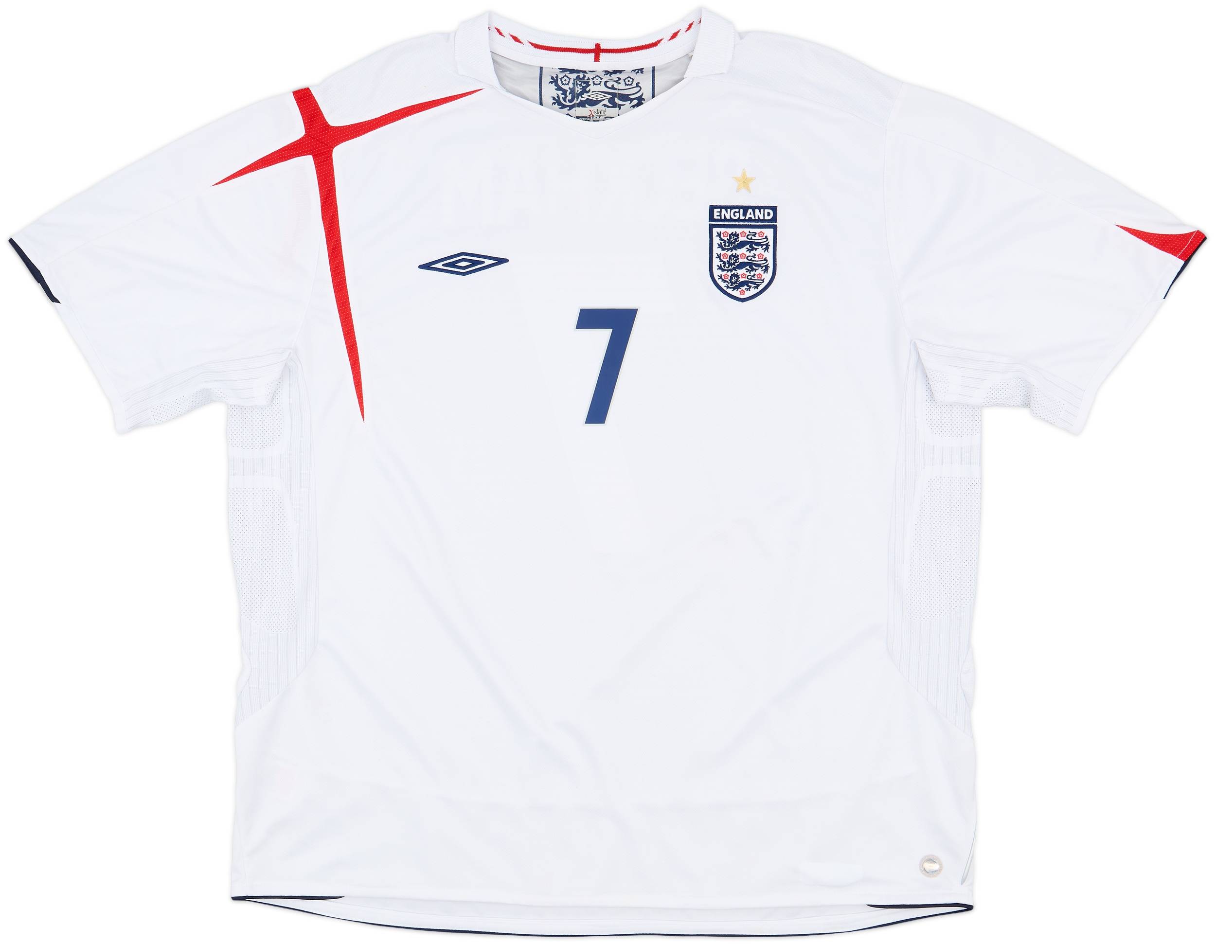 2005-07 England Home Shirt Beckham #7 - 8/10 - (3XL)
