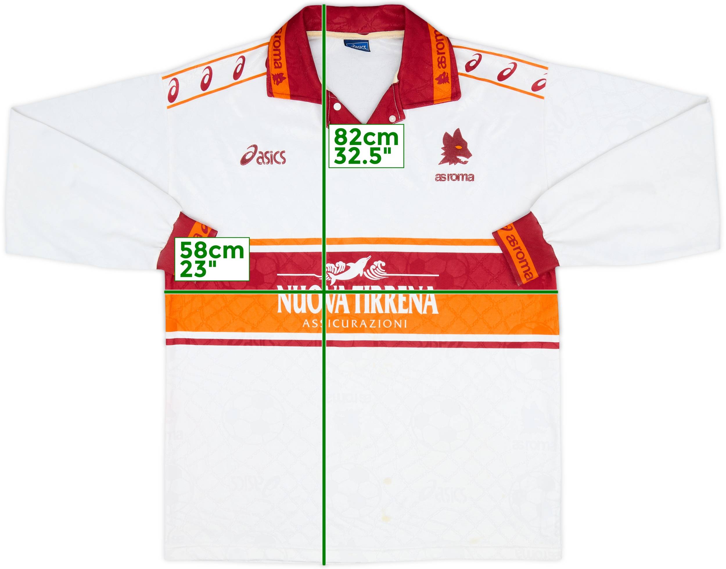 【爆売りセール開催中！】 1994-95 (XL) - 8/10 - Shirt L/S Away Roma ウェア