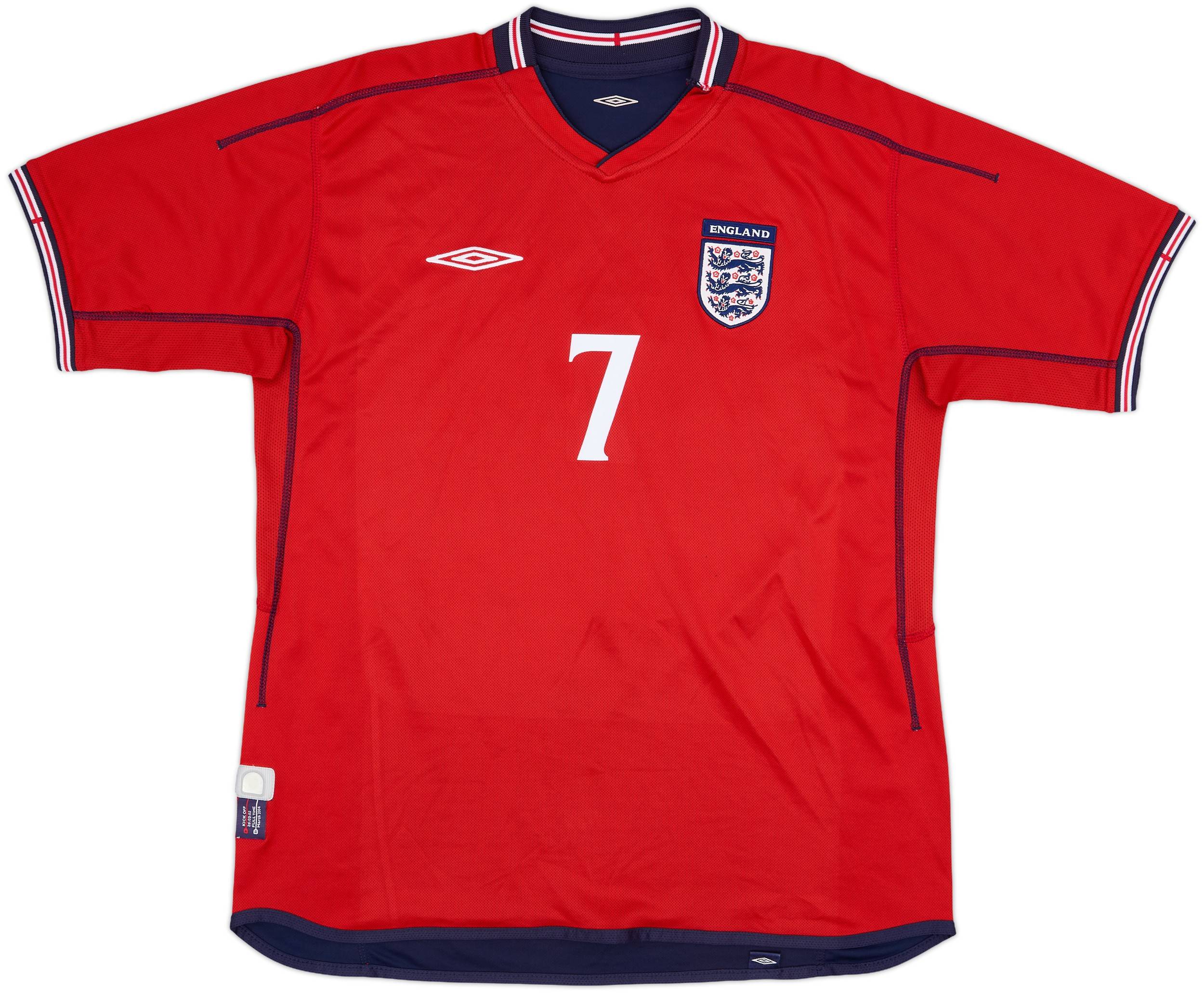 2002-04 England Away Shirt Beckham #7 - 5/10 - (L)