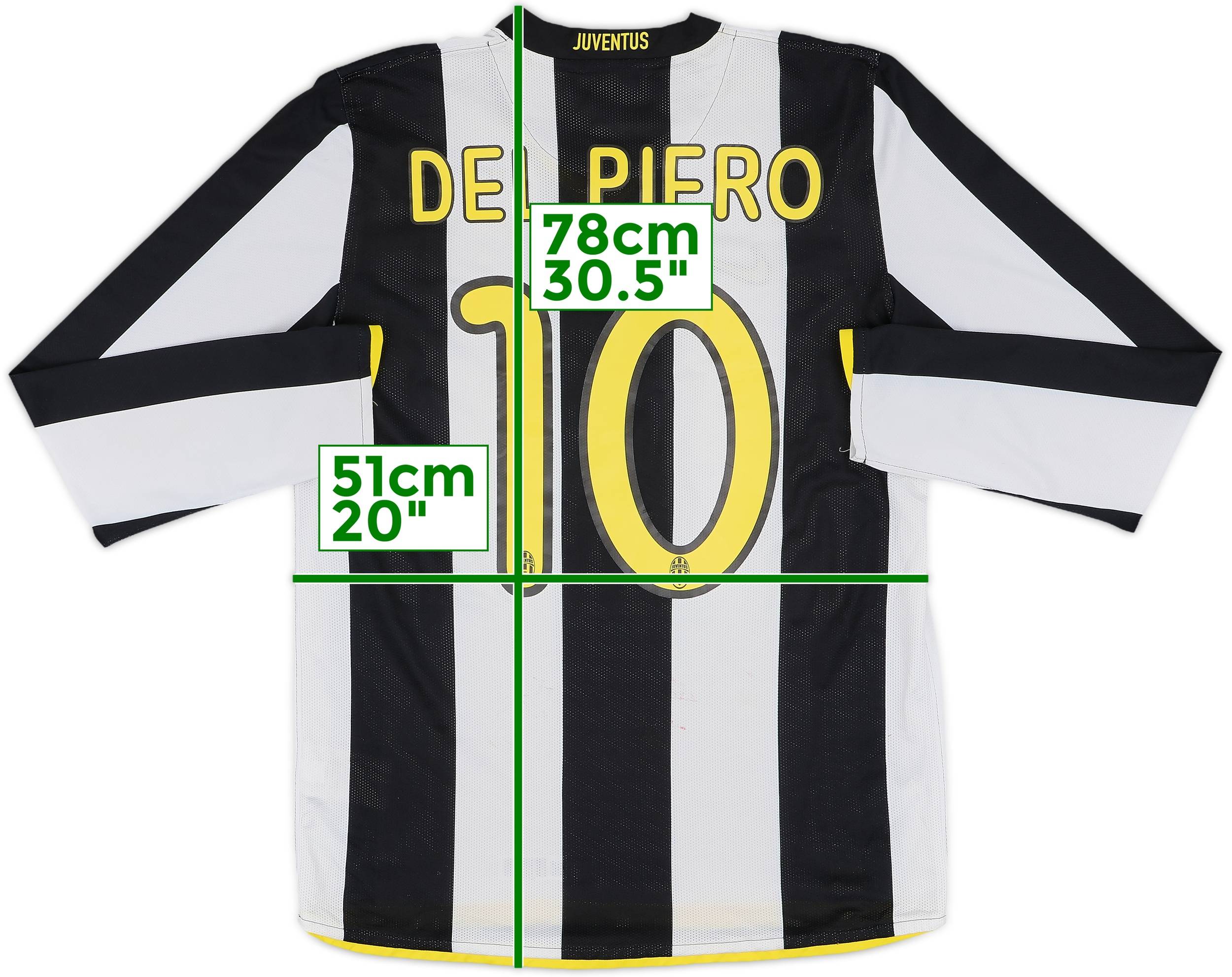2008-09 Juventus Home L/S Shirt Del Piero #10 - 7/10 - (M)
