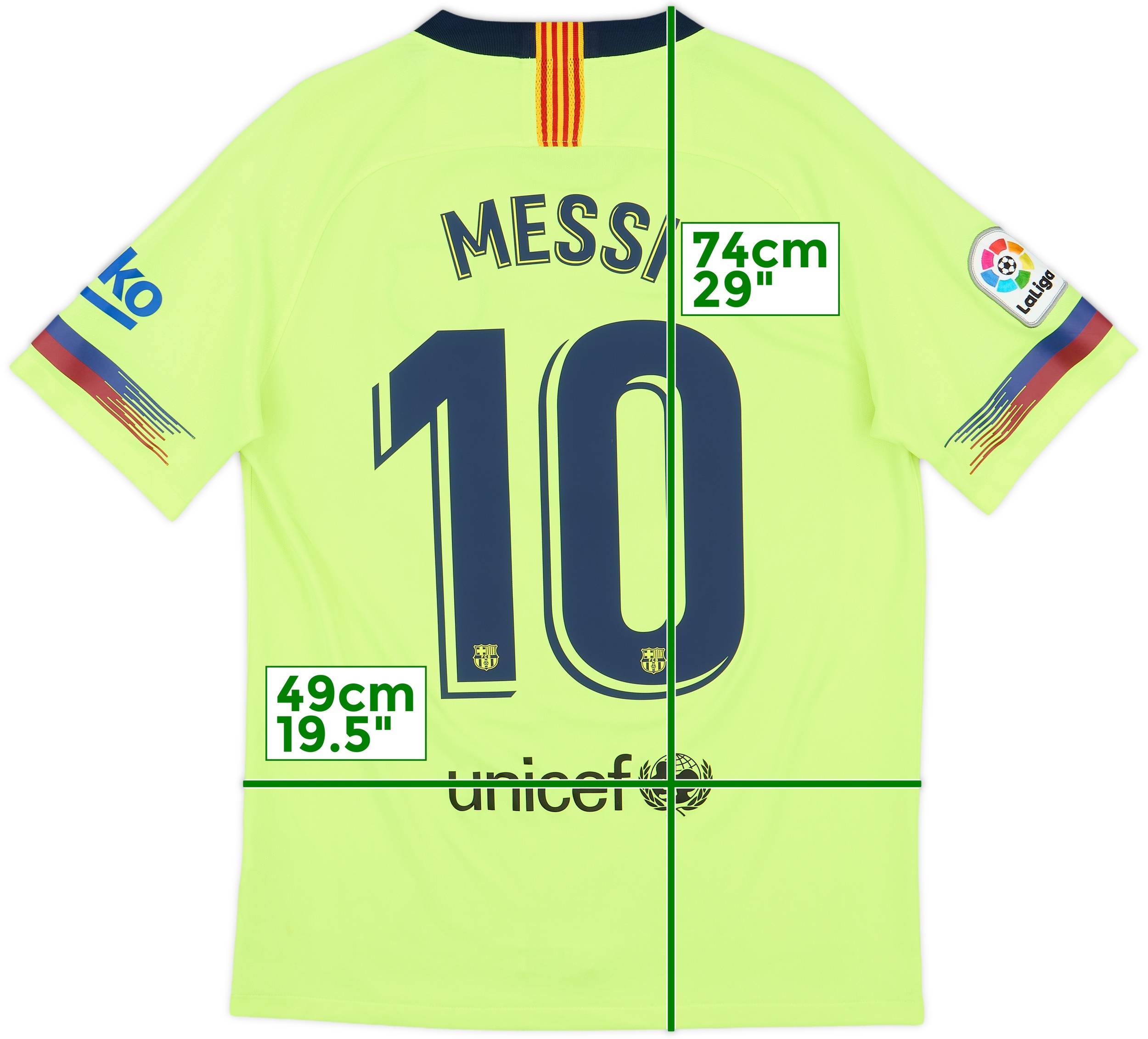2018-19 Barcelona Away Shirt Messi #10 - 7/10 - (M)