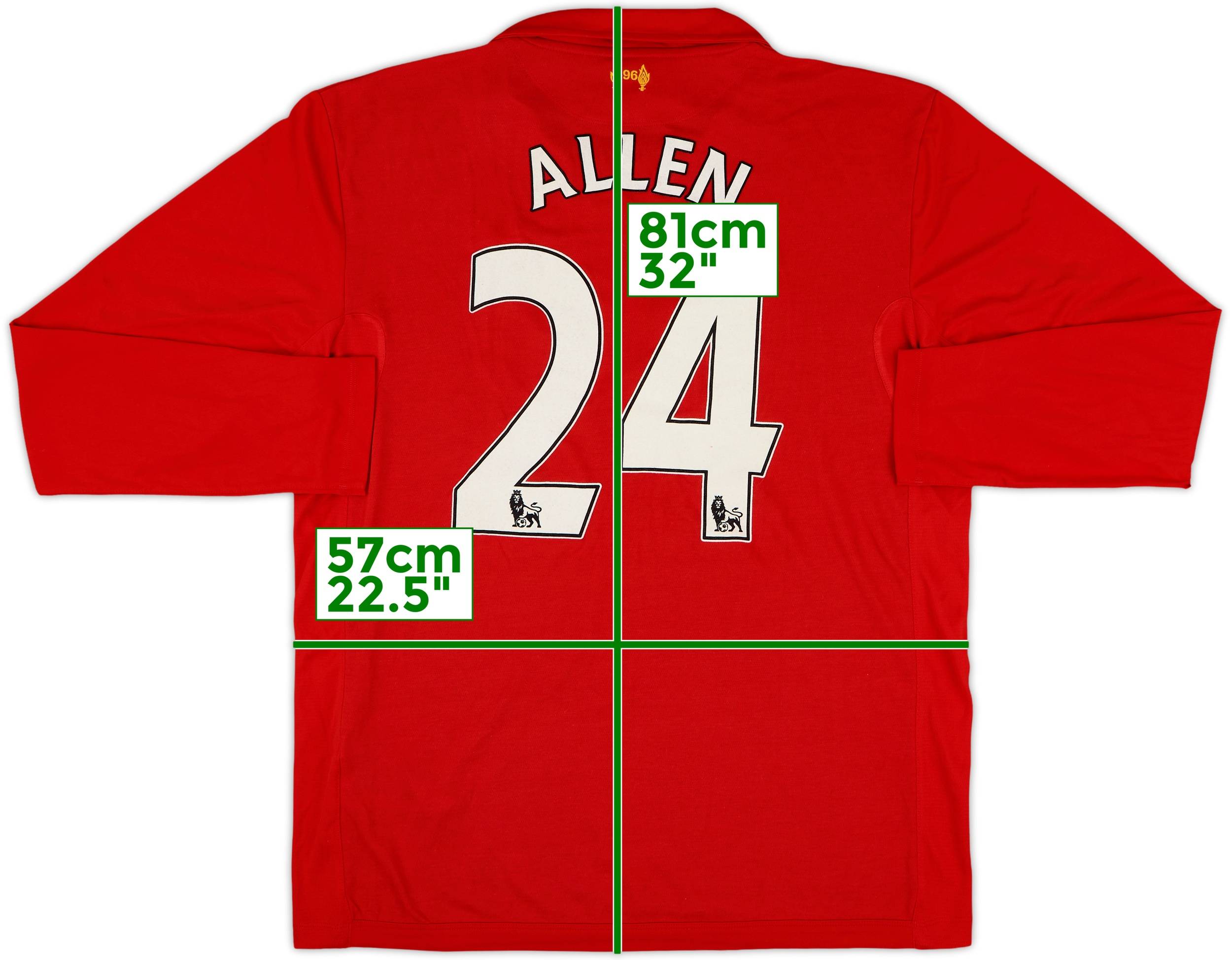 2012-13 Liverpool Home L/S Shirt Allen #24 - 9/10 - (XL)