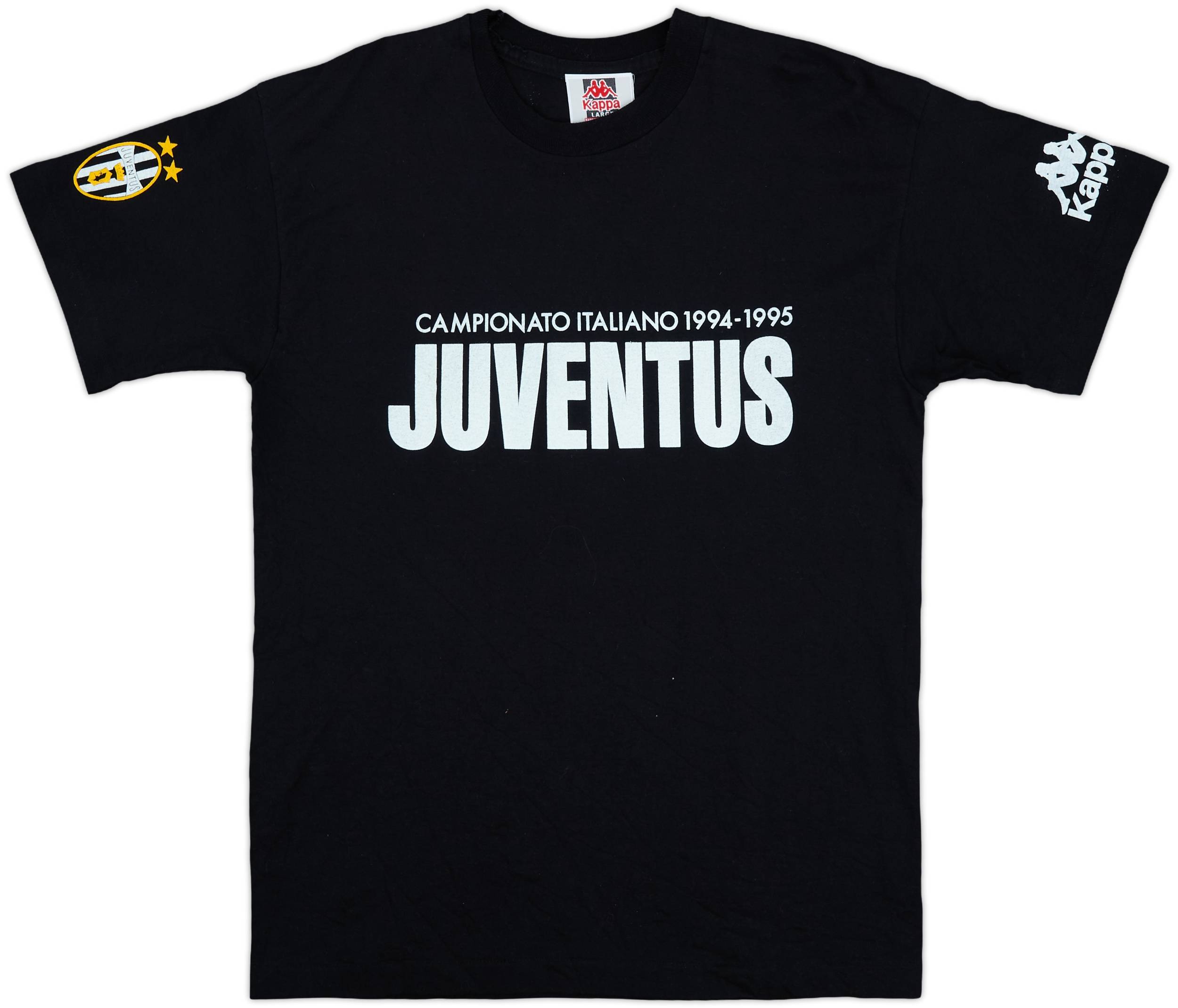 堅実な究極の 1995-96 Juventus Kappa 'Campionato Italiano 1994-95' Cotton 記念グッズ