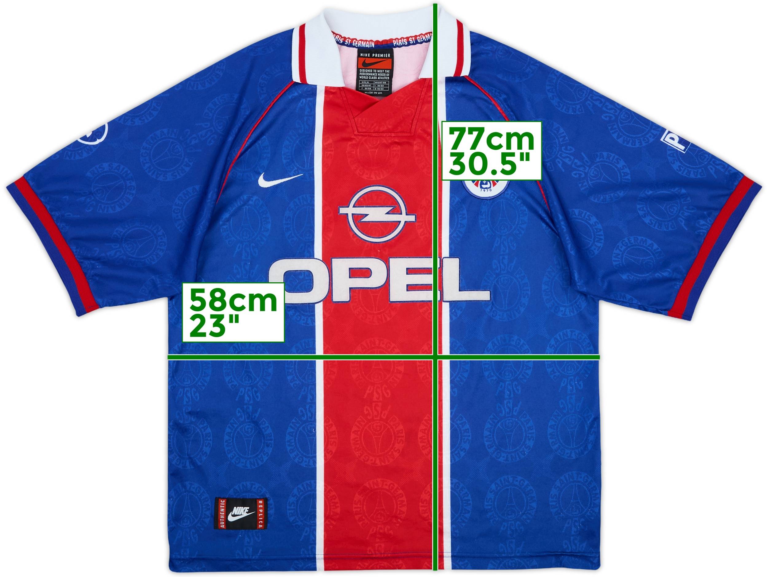96-97 NIKE Paris Saint Germain UK ゲームシャツ