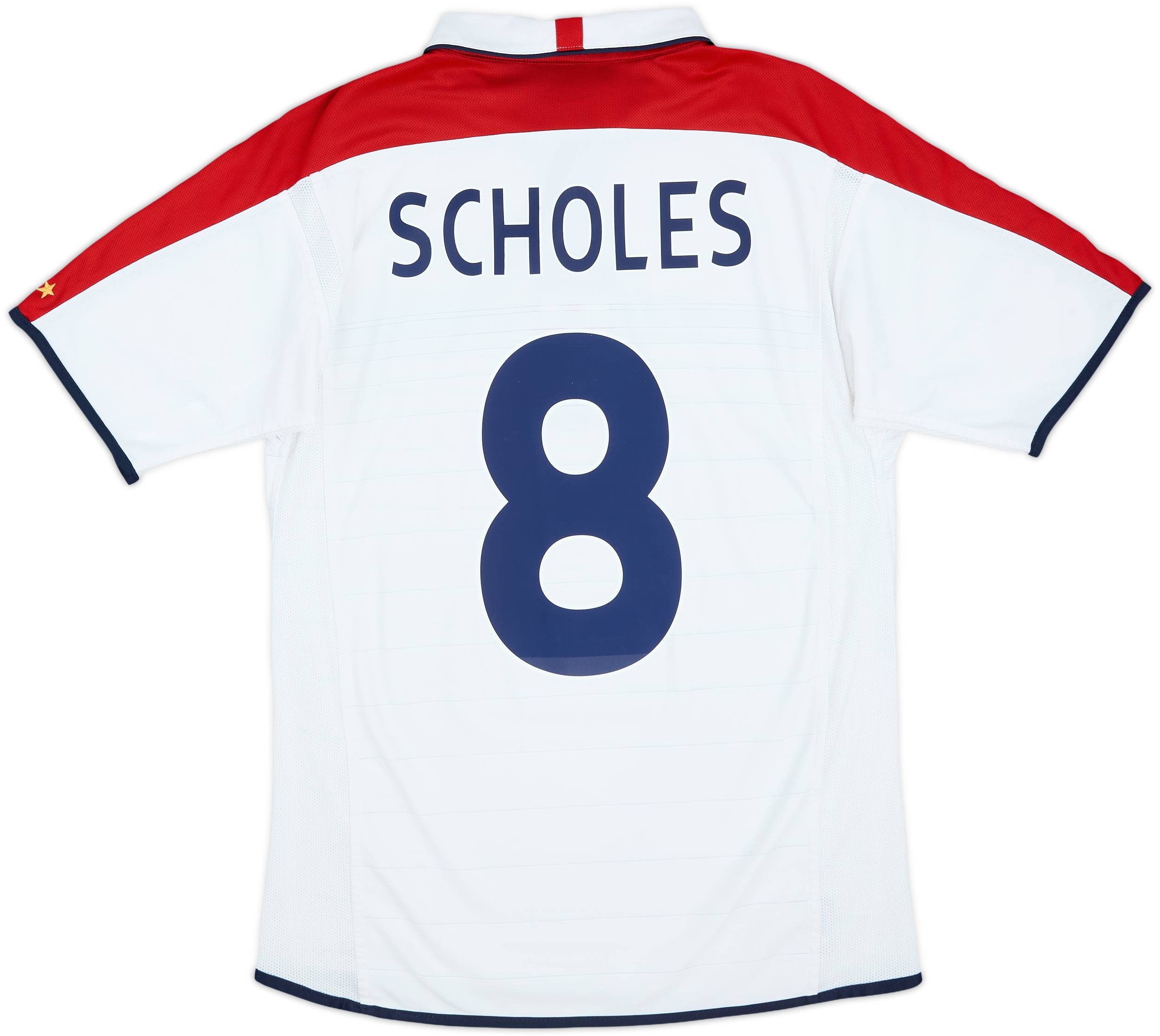 イングランド代表 Umbro シャツ SCHOLES 8 2001/03 SCHOLES #8 England Vintage Umbro Home Football Shirt (S