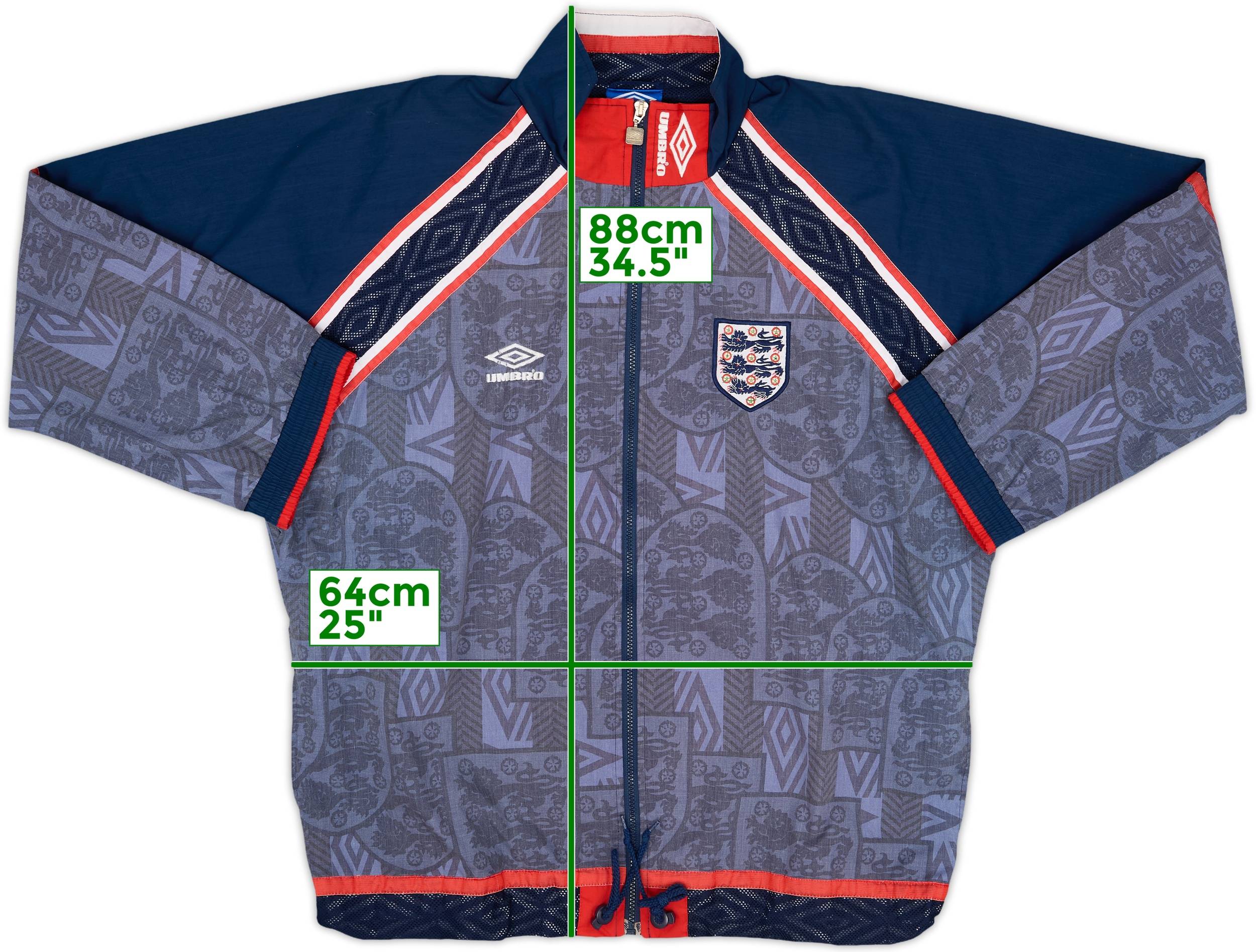 1993-95 England Umbro Track Jacket - 9/10 - (M)