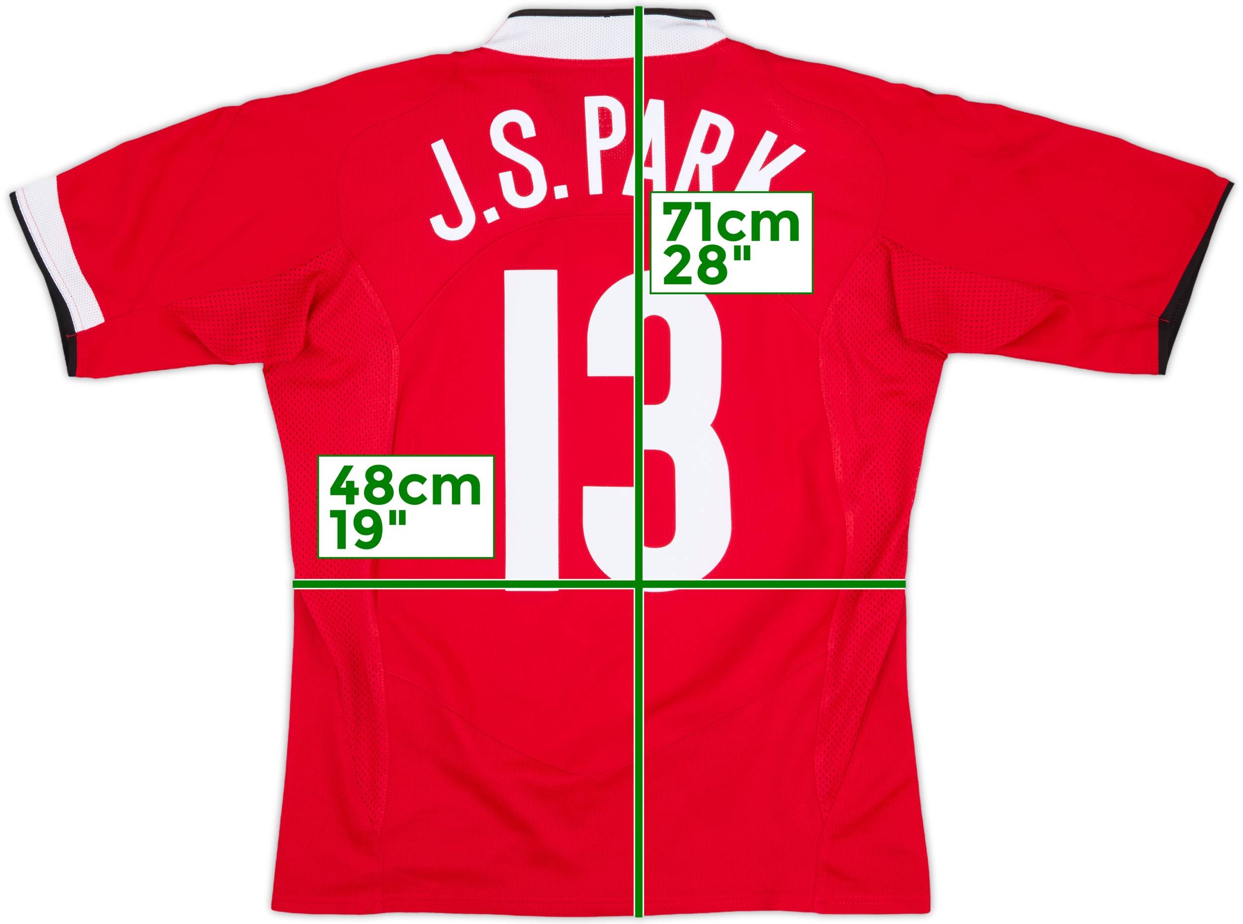 2004-06 Manchester United Home Shirt J.S.Park #13 - 8/10 - (M)