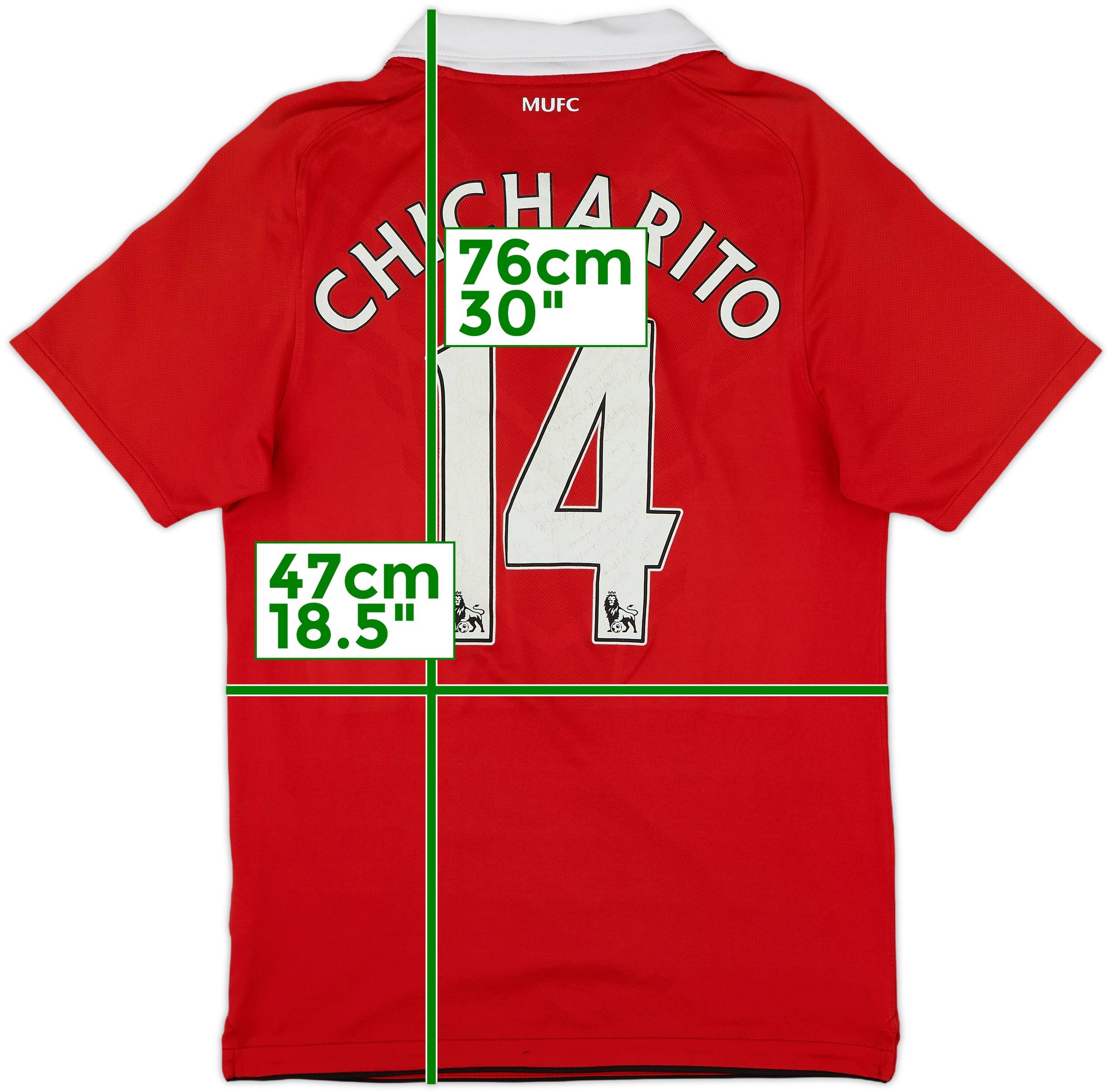 工場直売 2010-11 Manchester United Home Shirt Chicharito #14 - 5/10 - (S) 快適グッズ・旅行小物