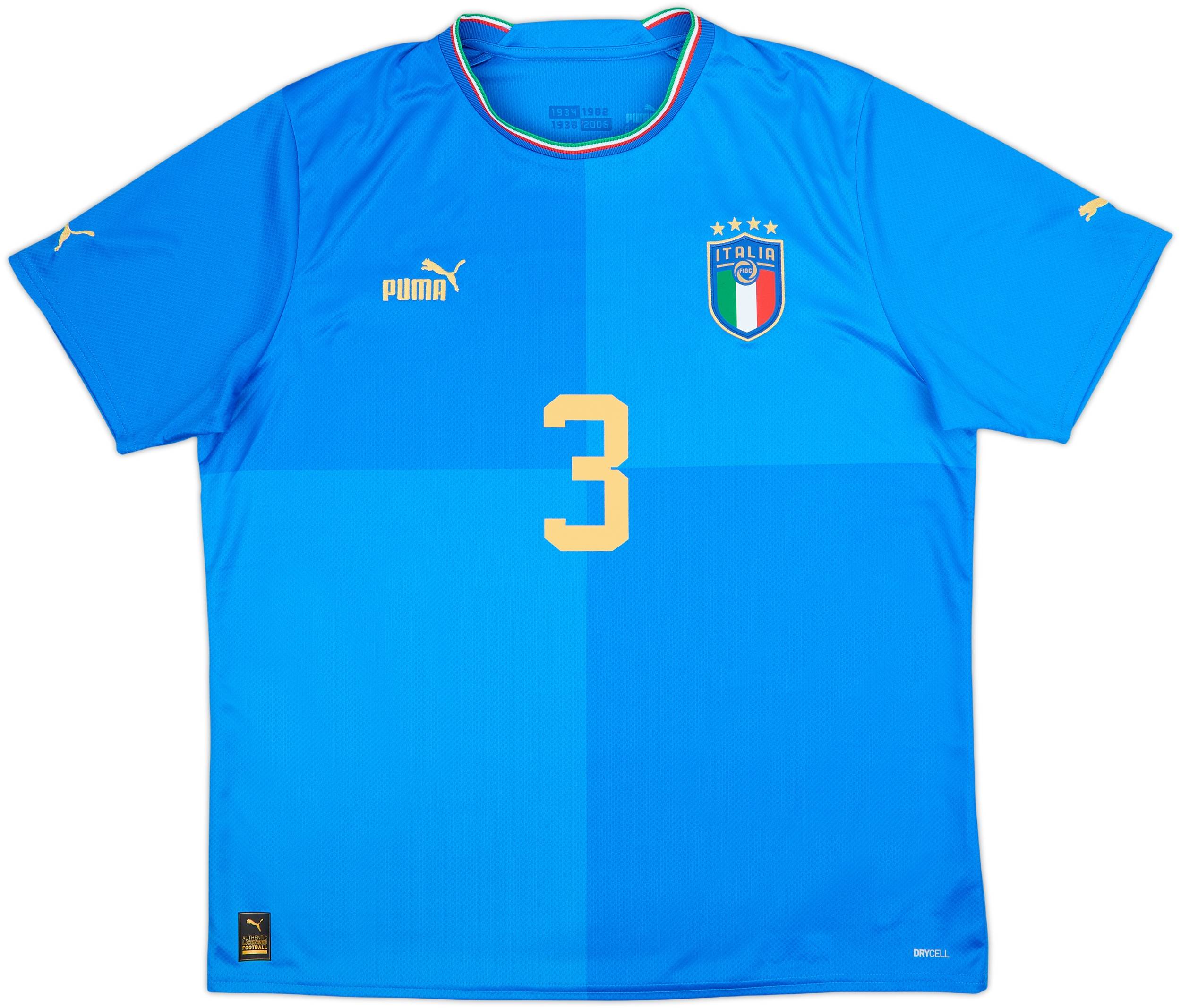2022-23 Italy Home Shirt Chiellini #3 - 9/10 - (XL)