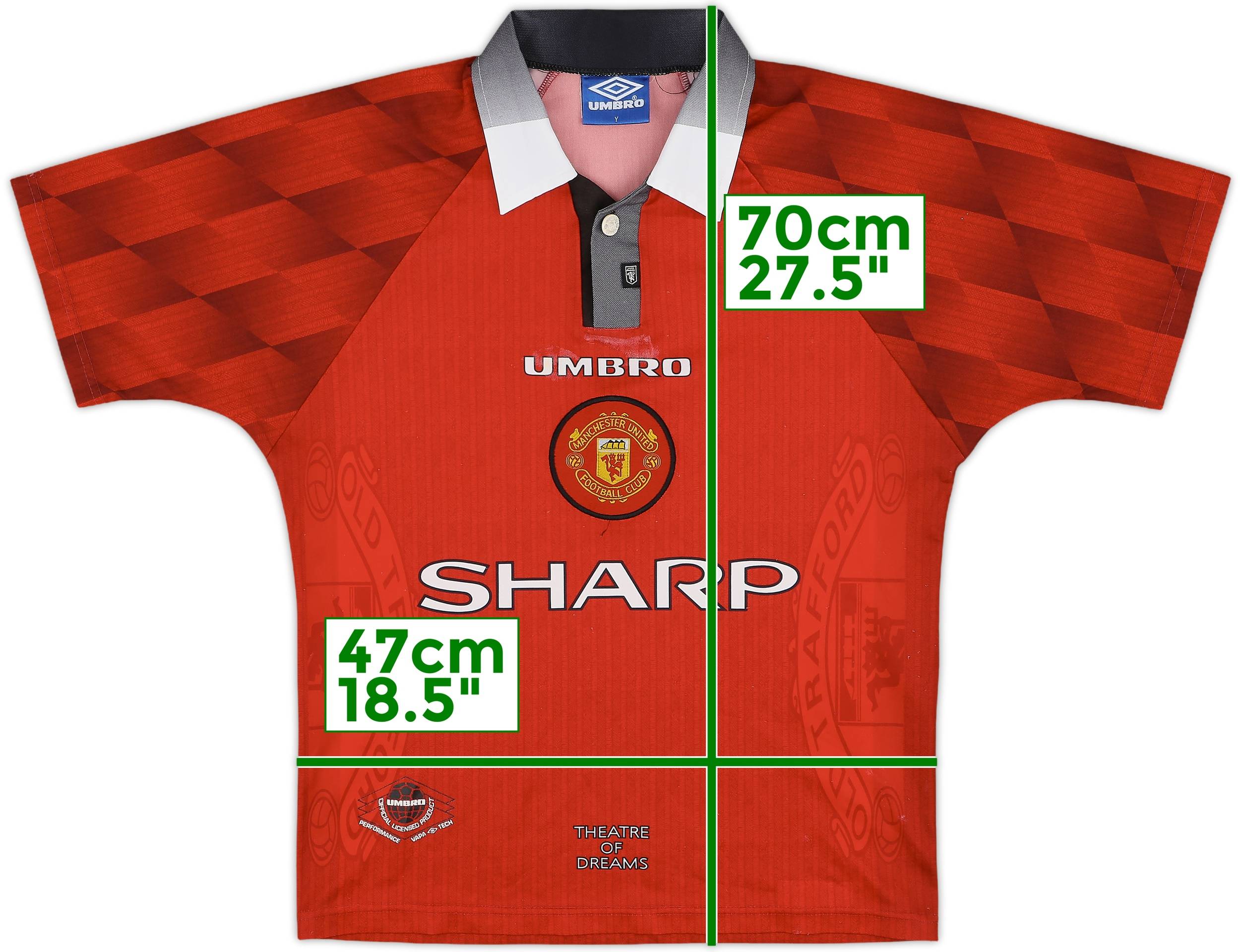 1996-98 Manchester United Home - 7/10 - (Y)