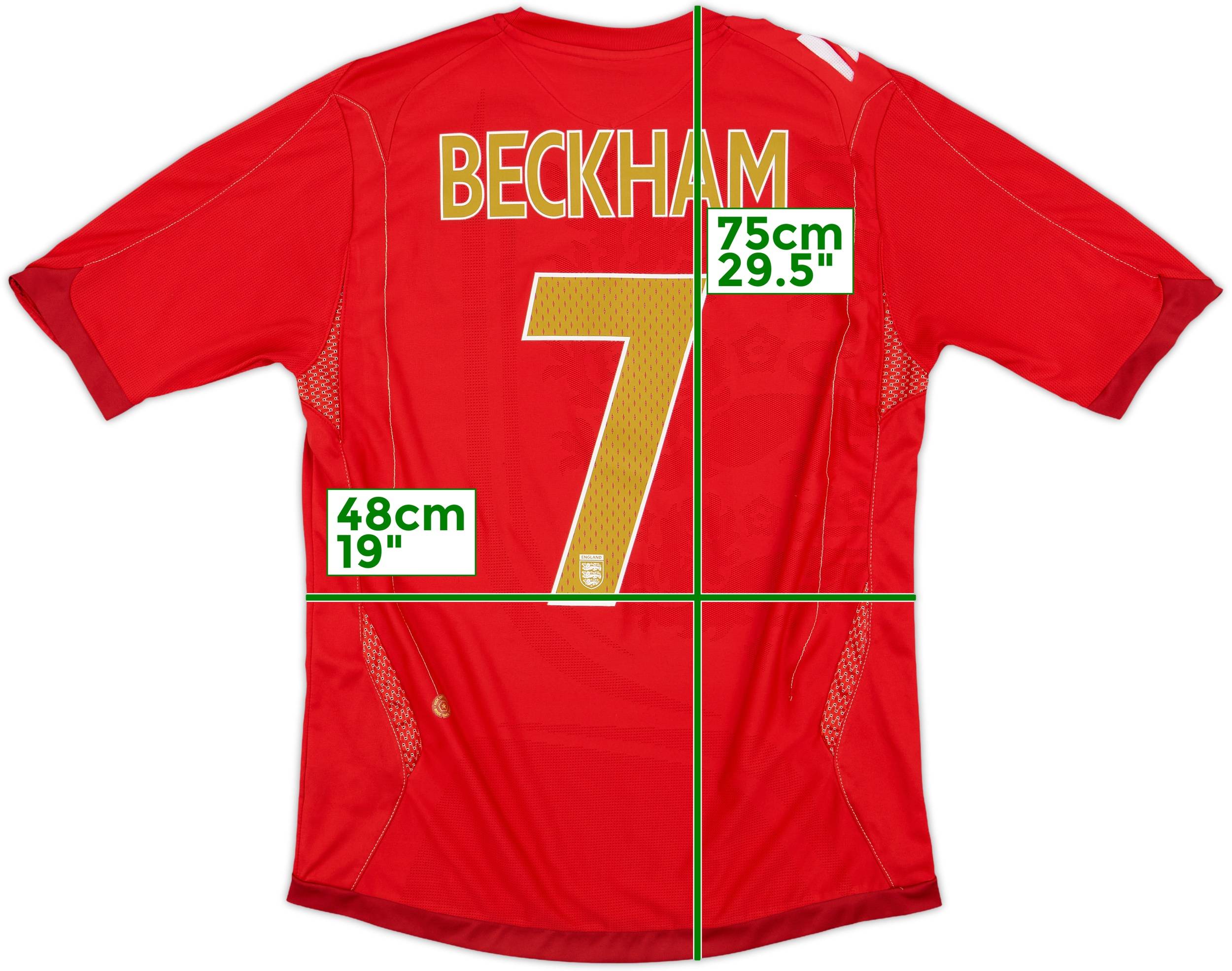 1998 Umbro England Home L/S shirt Player Issue Beckham #7