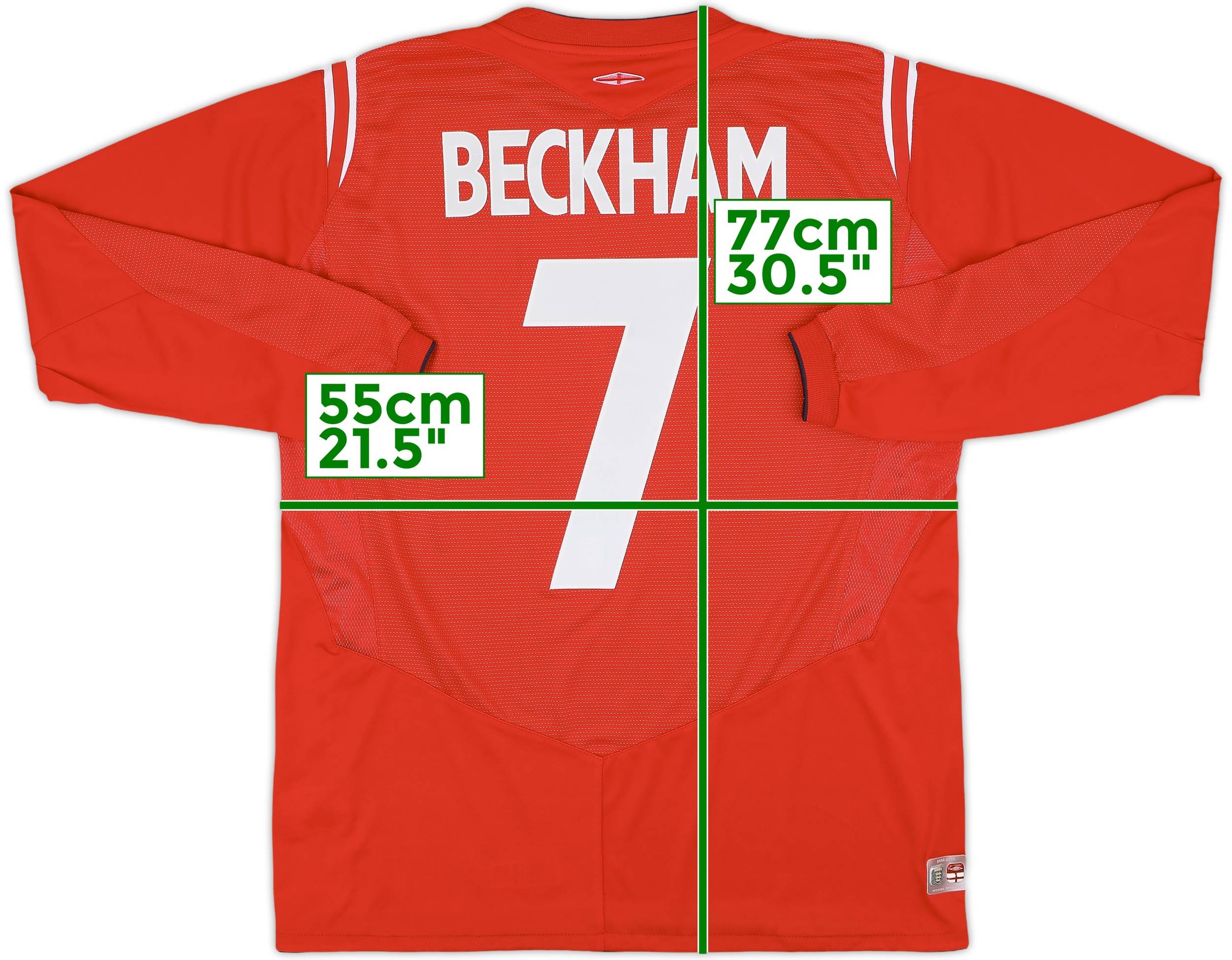 2007-09 England Home Shirt Beckham #7 - 7/10 - (3XL)