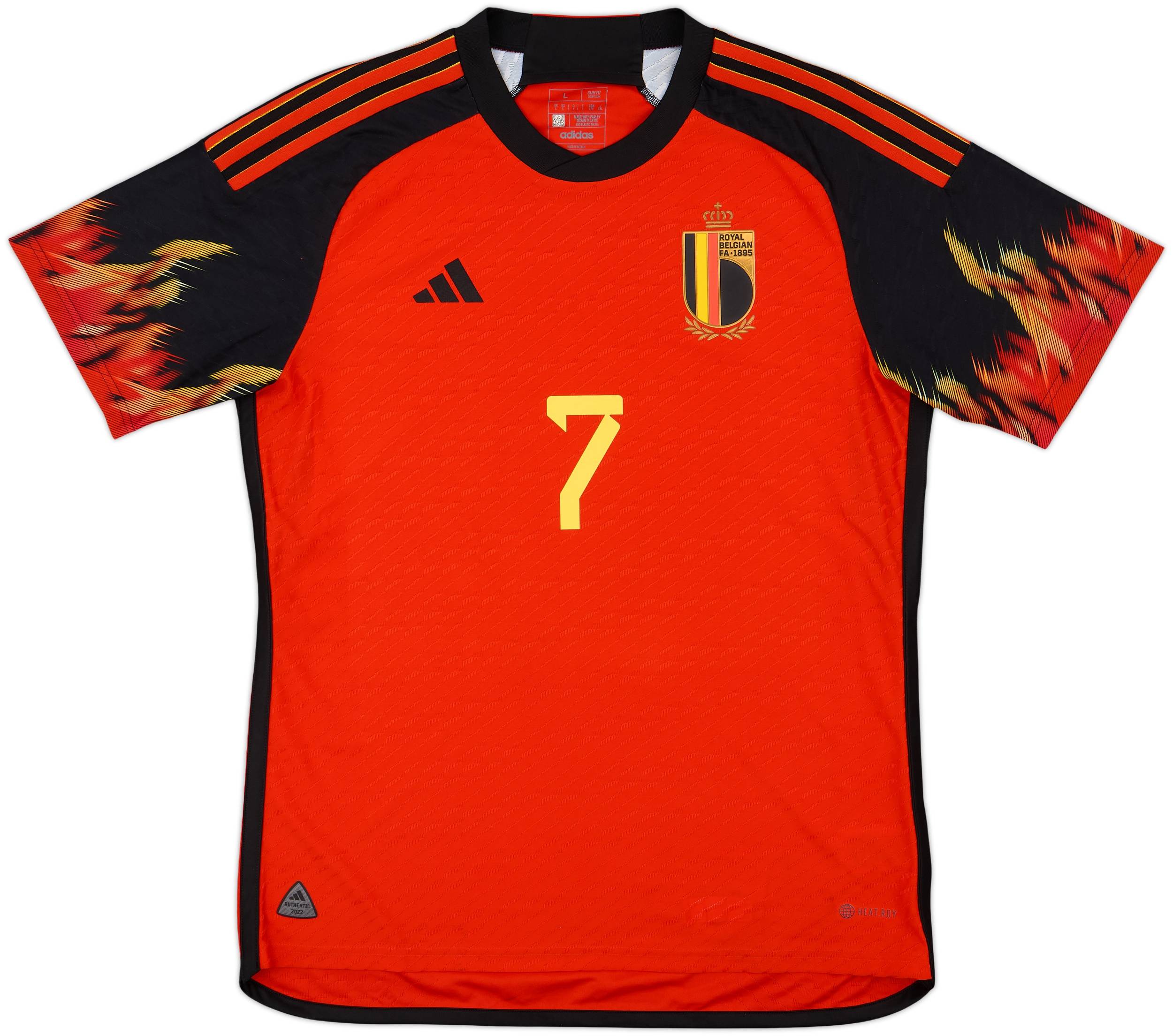 2022-23 Belgium Authentic Home Shirt De Bruyne #7 - 7/10 - (L)
