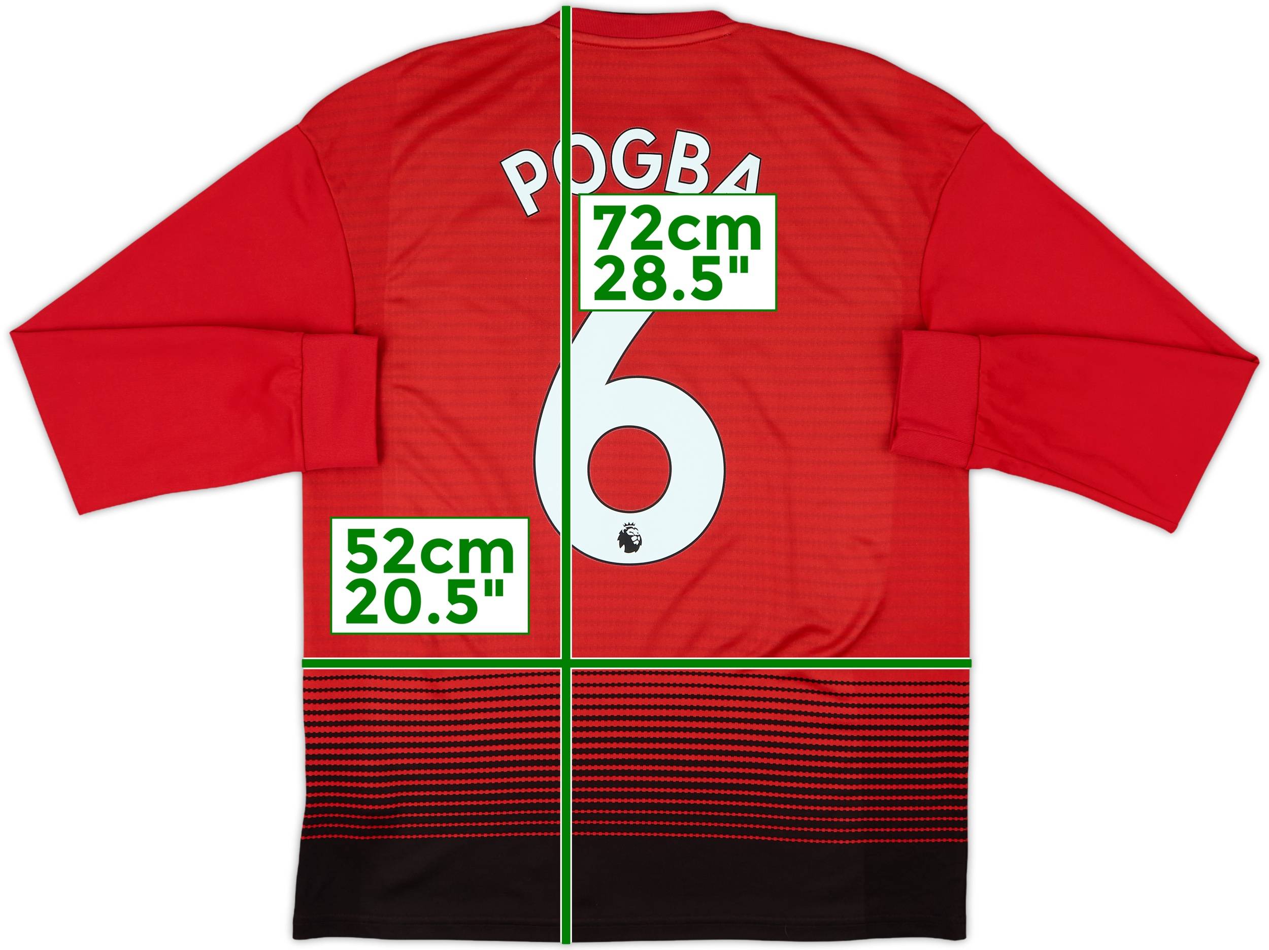 2018-19 Manchester United Home L/S Shirt Pogba #6 - 9/10 - (M)
