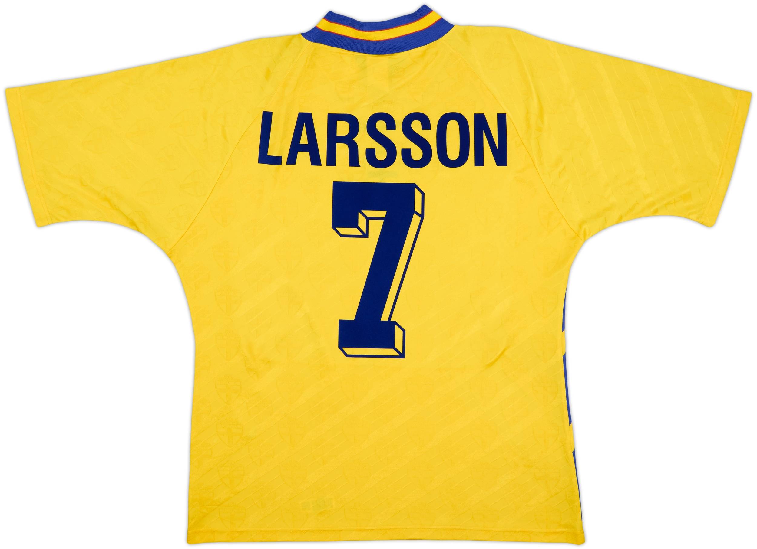 1994-96 Sweden Home Shirt Larsson #7 - 8/10 - (L)