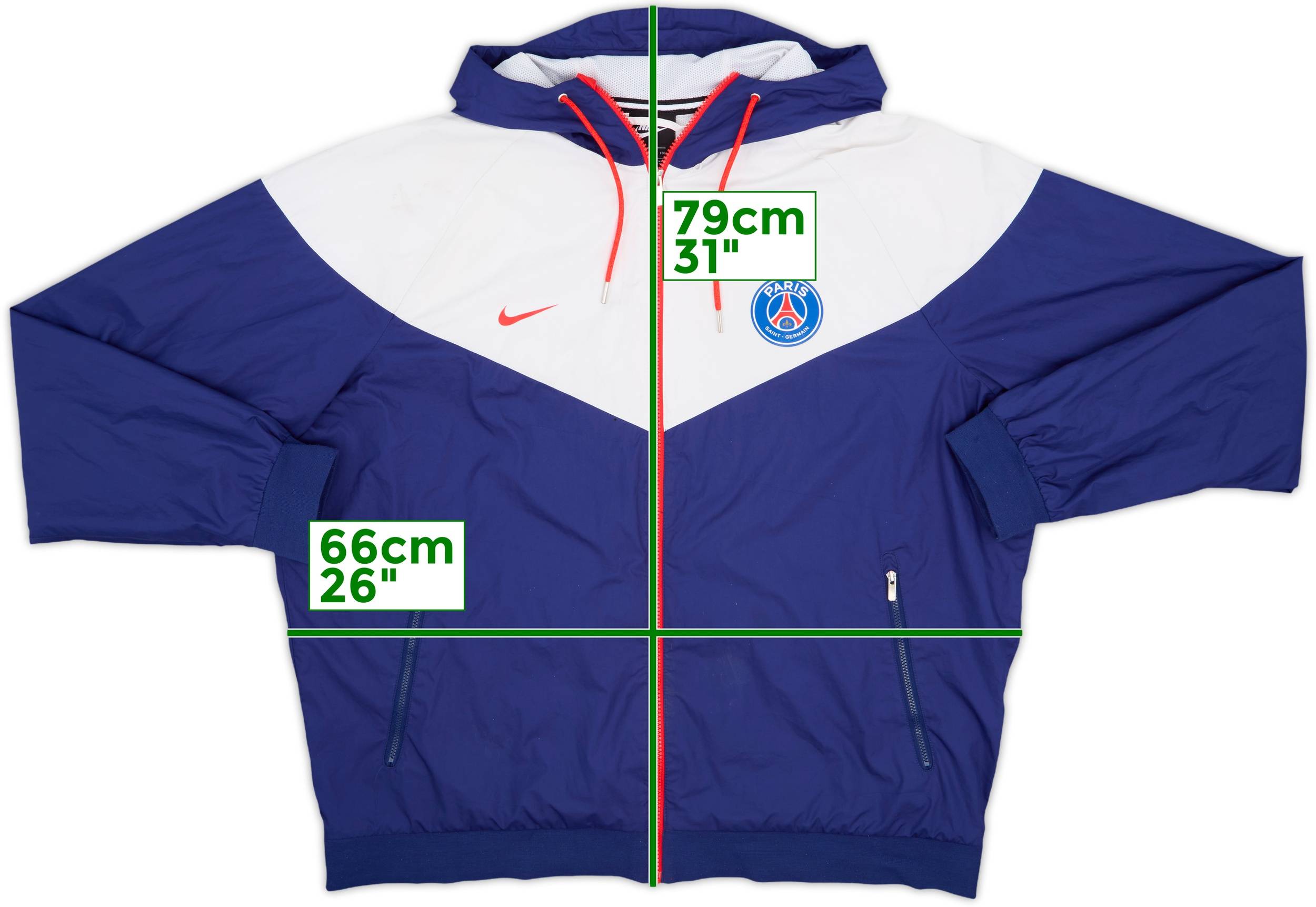 正式的 2018-19 Paris 8/10 - Jacket Rain Hooded Nike Saint-Germain ウェア