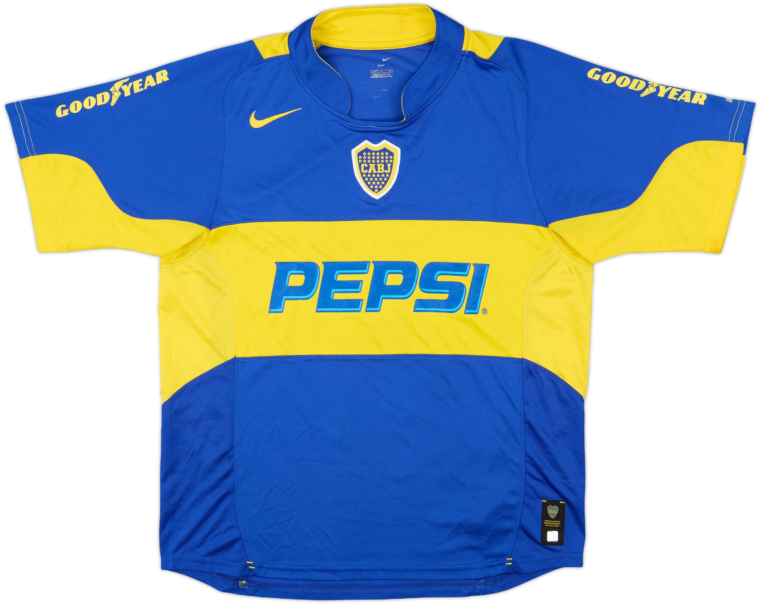 お歳暮 Carlitos Shirt Home Juniors Boca 2004-05 #10 (M) - 7/10 - ウェア