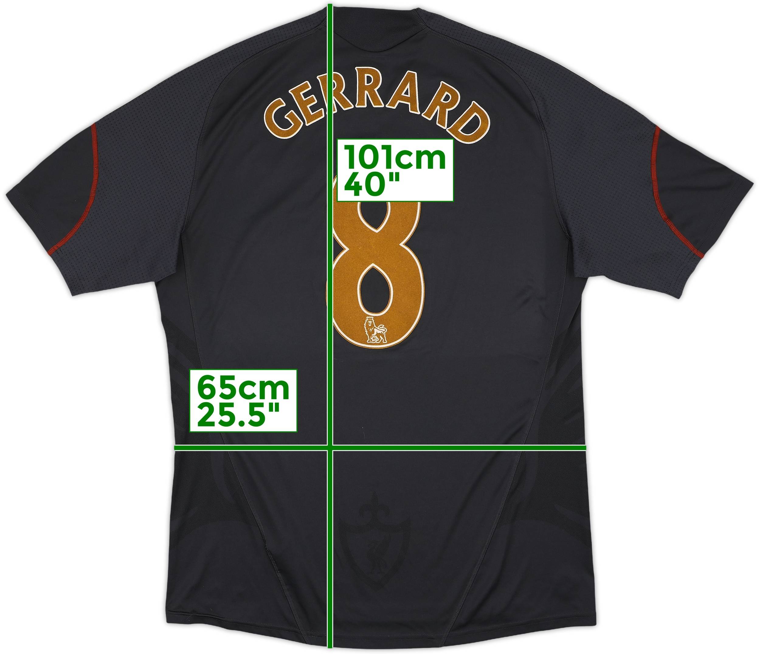 リバプール GERRARD 8番 アウェイ　09 2009-10 Liverpool Away Shirt Gerrard #8 - 8/10 - (XL)