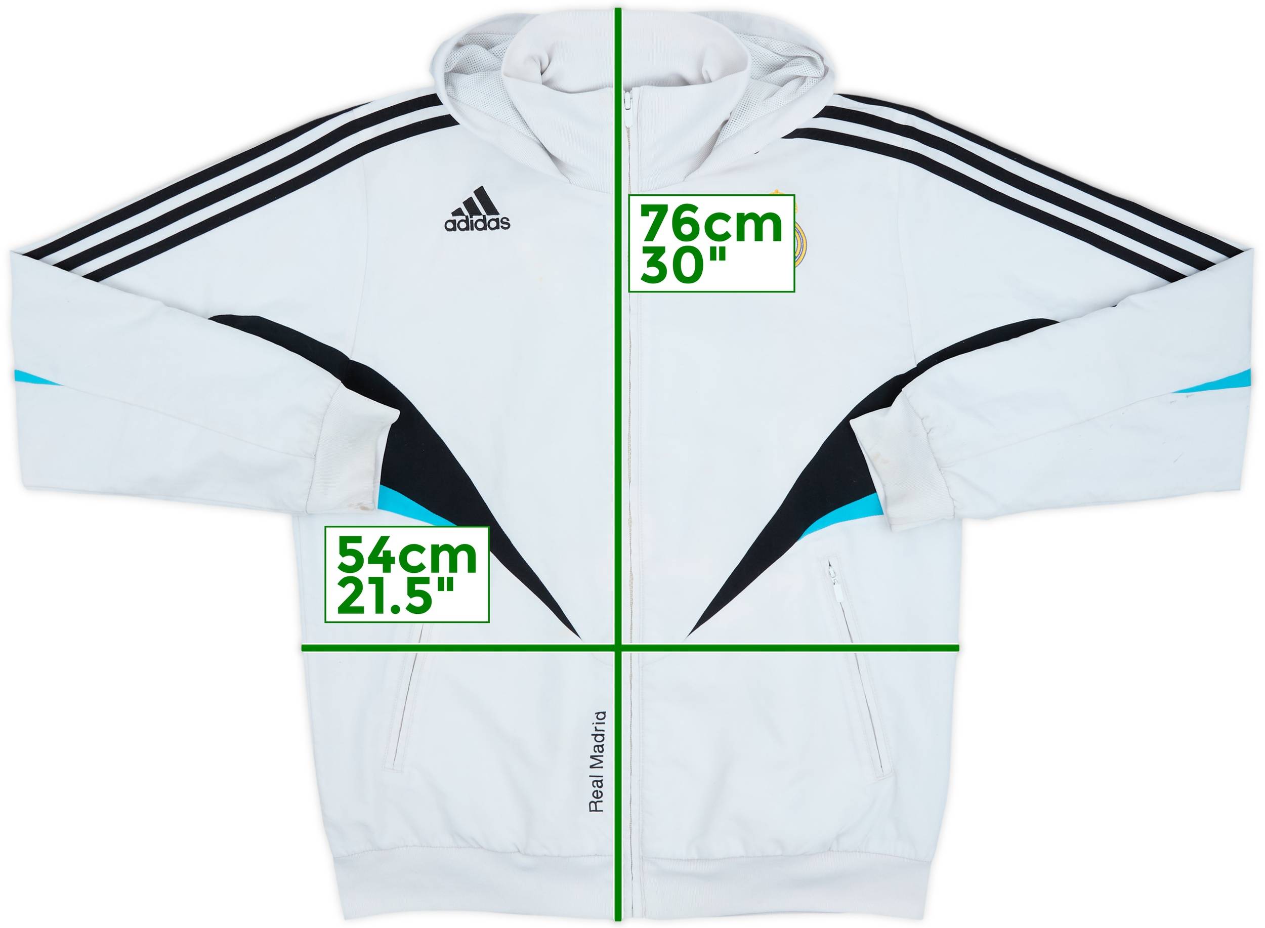 2008-09 Real Madrid adidas Hooded Track Jacket - 5/10 - (M/L)