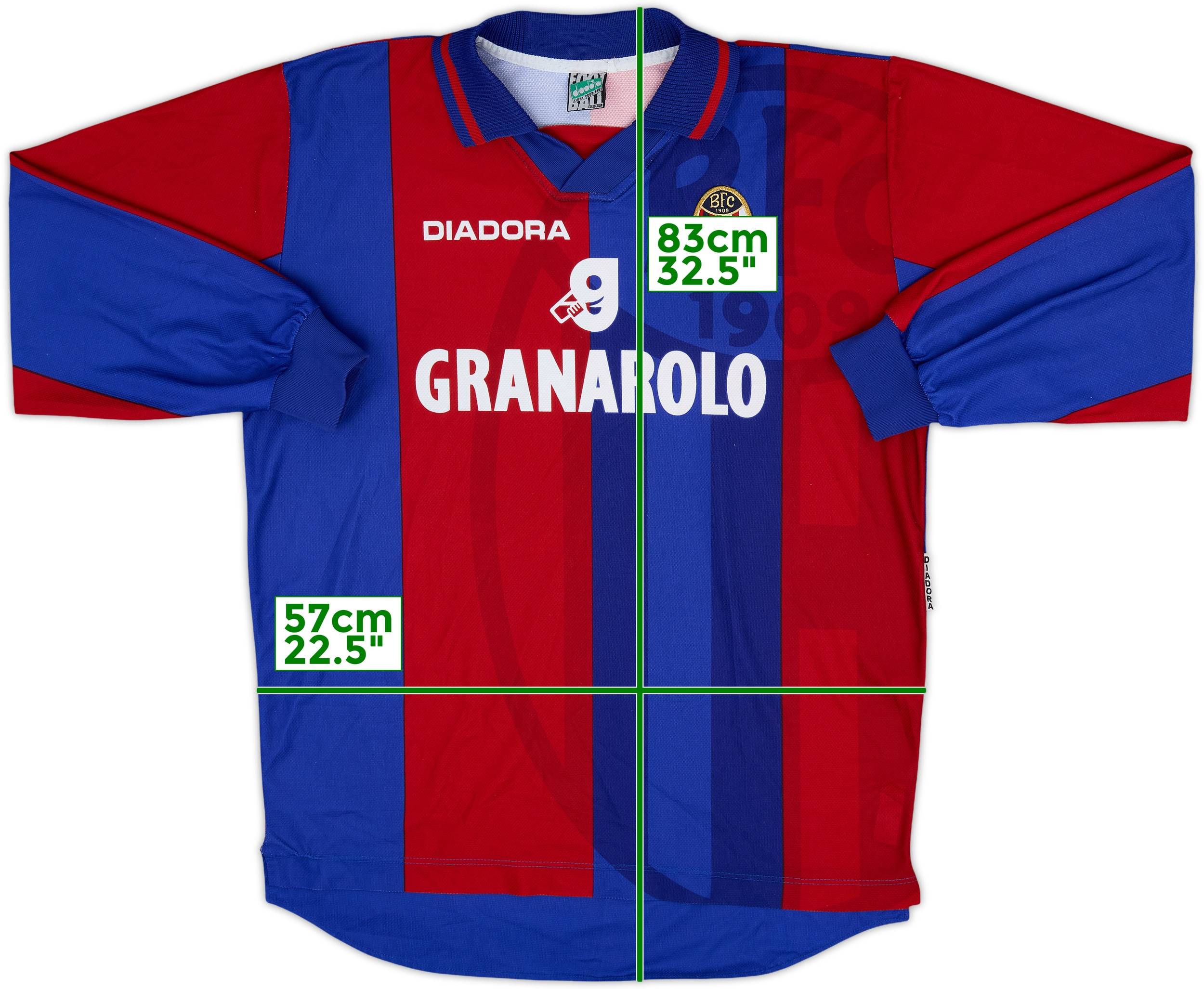 【美品】 1996-97 (L) - 5/10 - Shirt L/S Home Bologna ウェア
