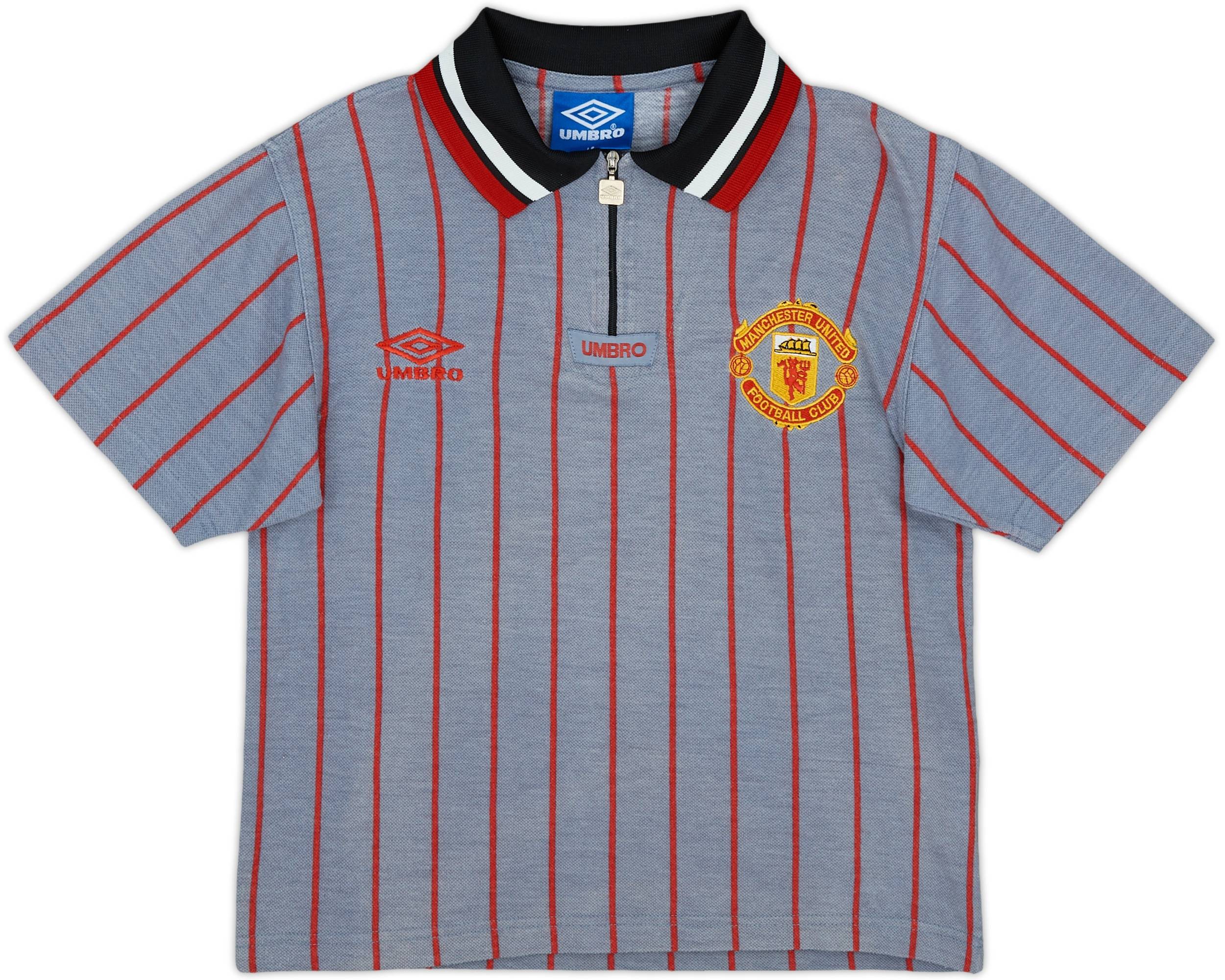 2000-01 Manchester United Umbro 1/4 Zip Polo Shirt - 9/10