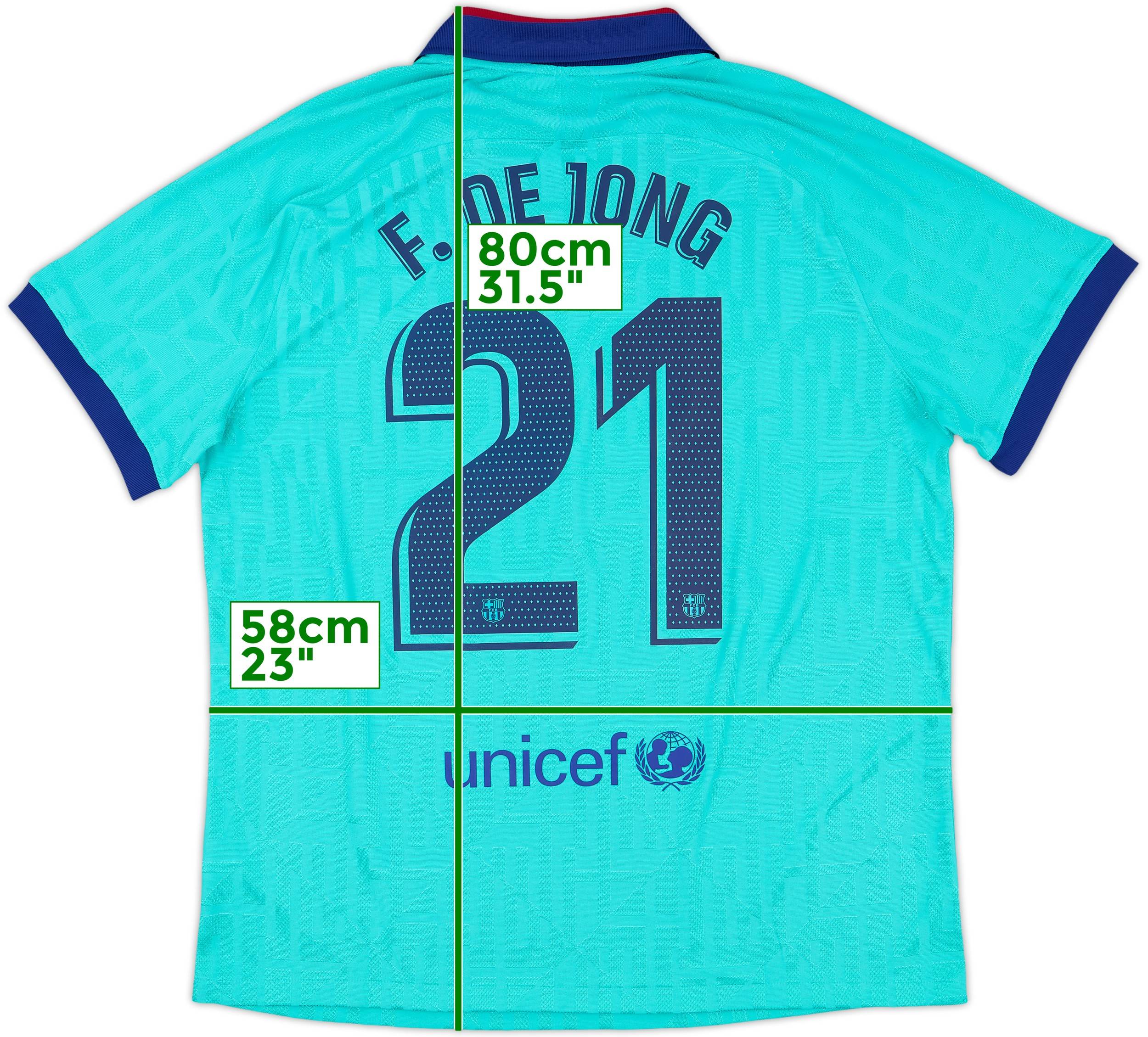 FC Barcelona F. DE JONG 21 ユニフォーム Mサイズ 2019-20 FC Barcelona home jersey (#21 F. DE JONG) - M • RB