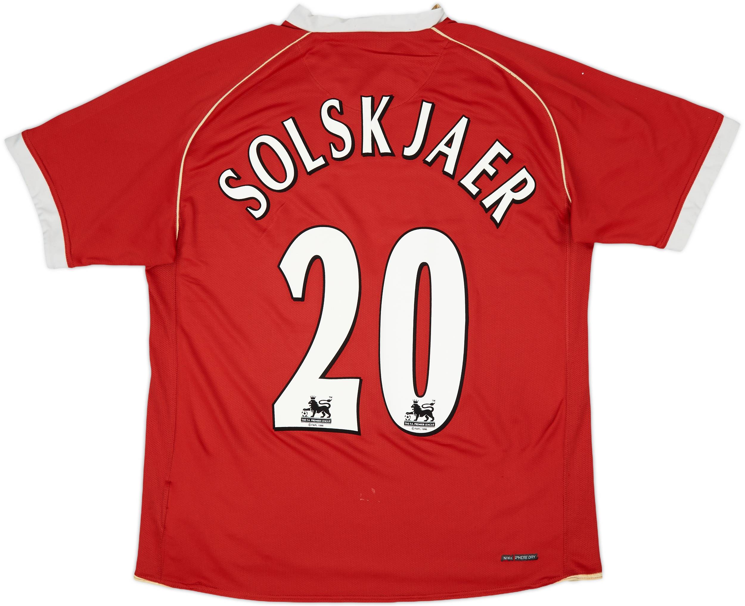 【特価】 United Manchester 2006-07 Home (L) - 5/10 - #20 Solskjaer Shirt ウェア