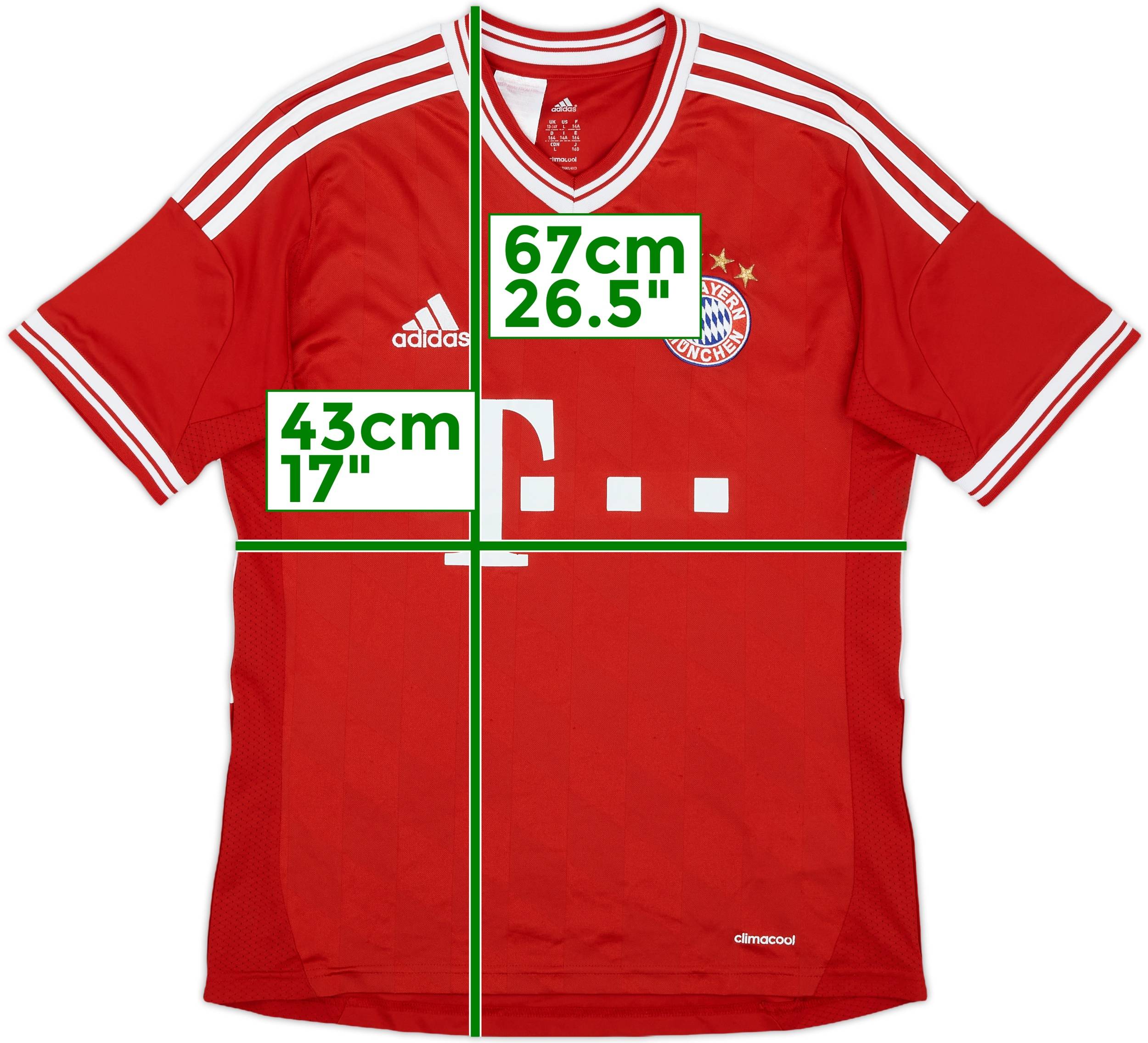 FC Bayern Munchen 2013 Home Jersey D. Alaba #27 Adidas Size