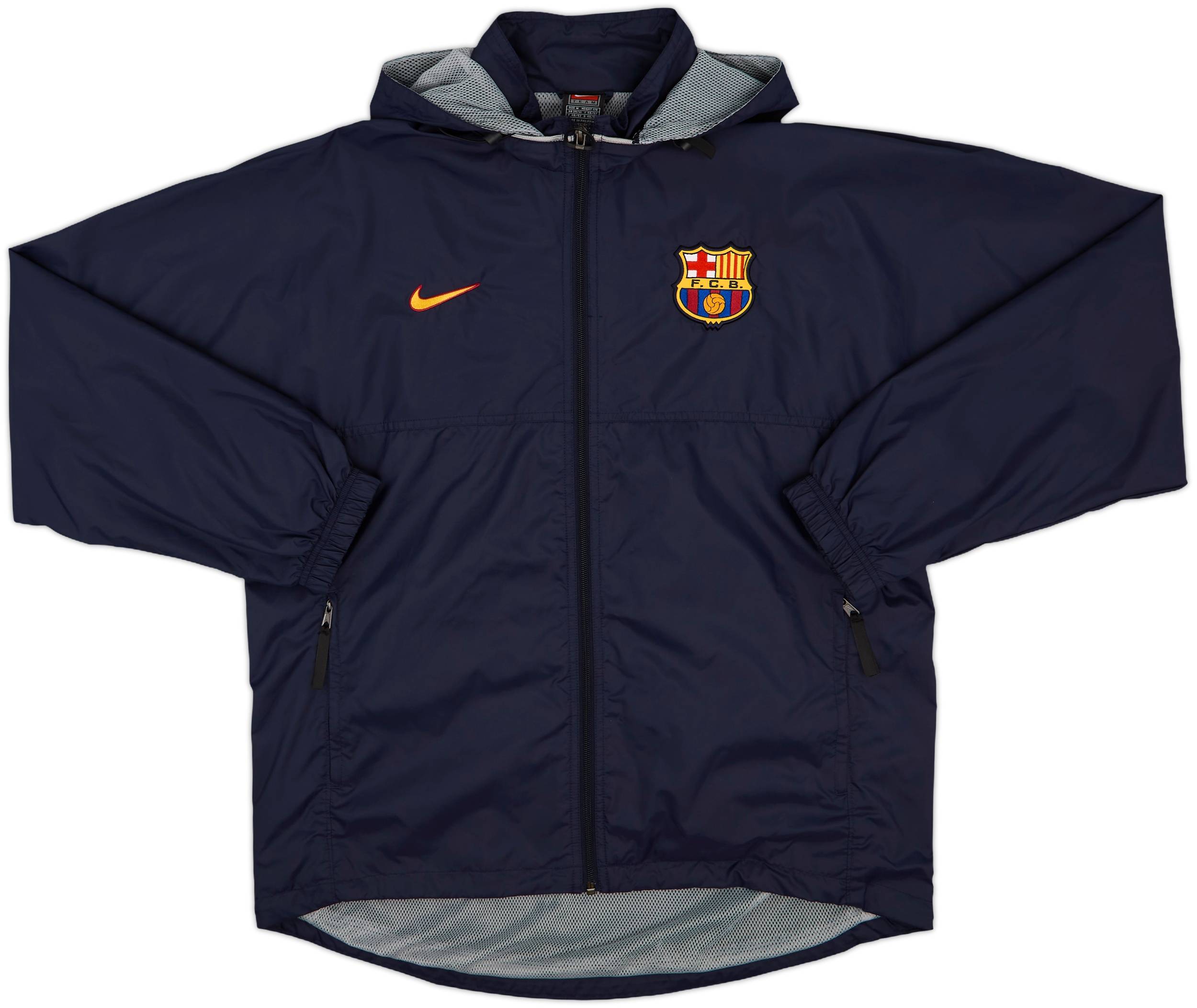 ジャケット・アウター NIKE FCB BARCELONA WOVEN RAIN JACKET XXL 2000-01 Barcelona Nike Hooded Rain Jacket - 10/10 - (M)