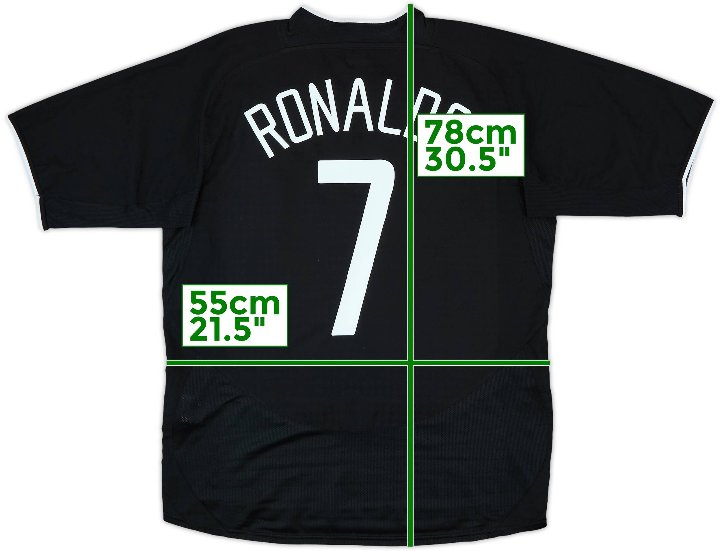 最高級 United Manchester 2003-05 Away (L) - 10/10 - #7 Ronaldo Shirt トップス