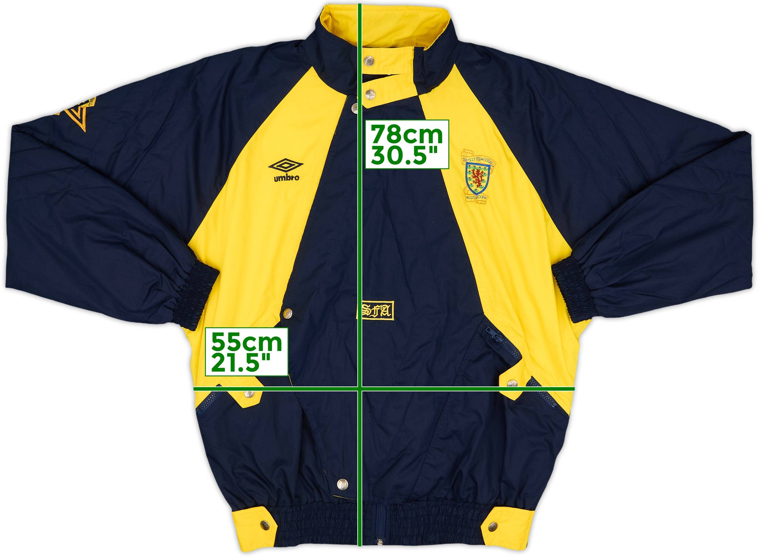 【1990-92 Umbro Scotland tracktop jacket】 1990-92 Scotland Umbro 1/2 Zip Track Jacket - 8/10 - (M)