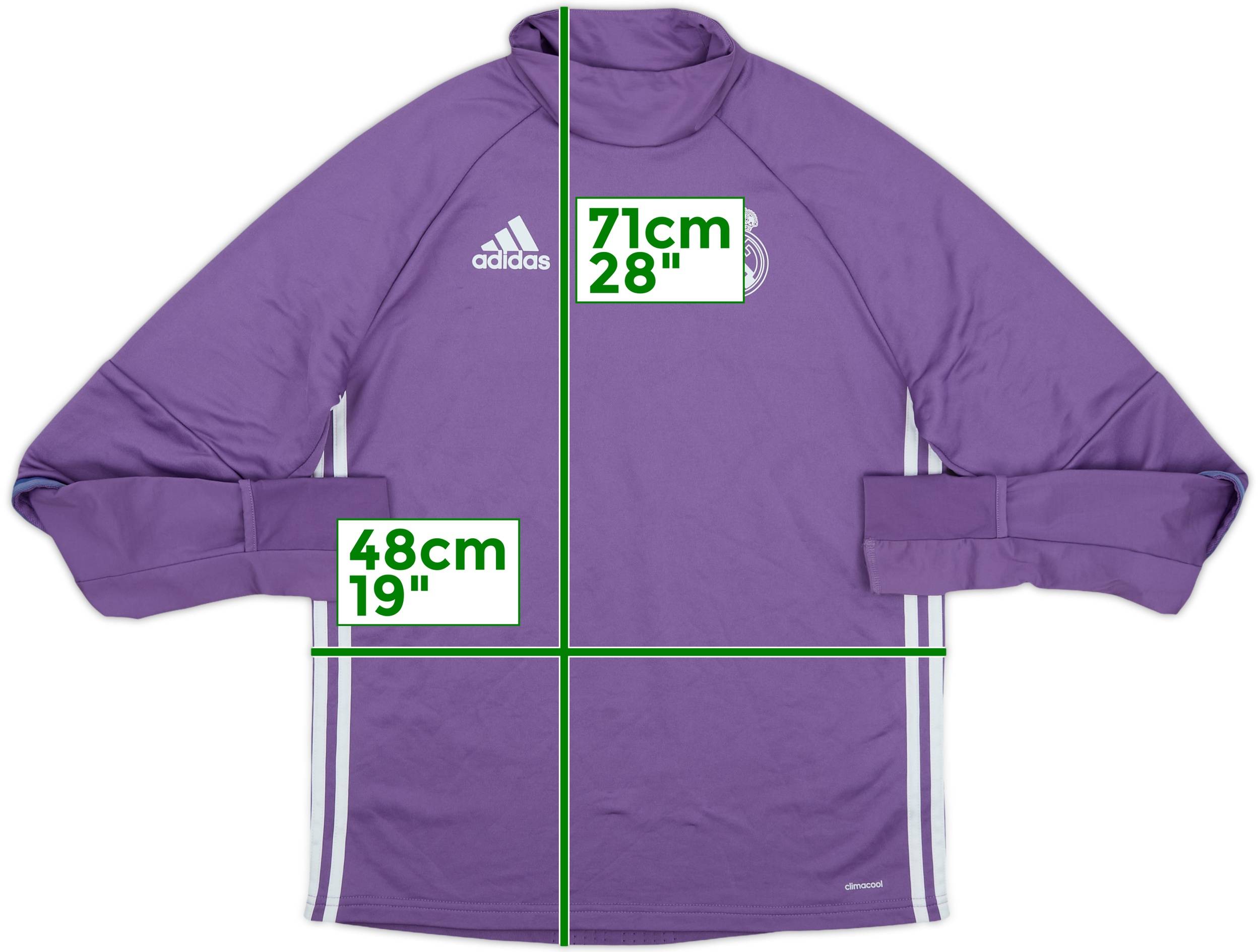 REAL MADRID BALE 11 パープルジャージサイズL　　ベイル選手 2016-17 Real Madrid adidas Drill Top - 8/10 - (XL.Boys)
