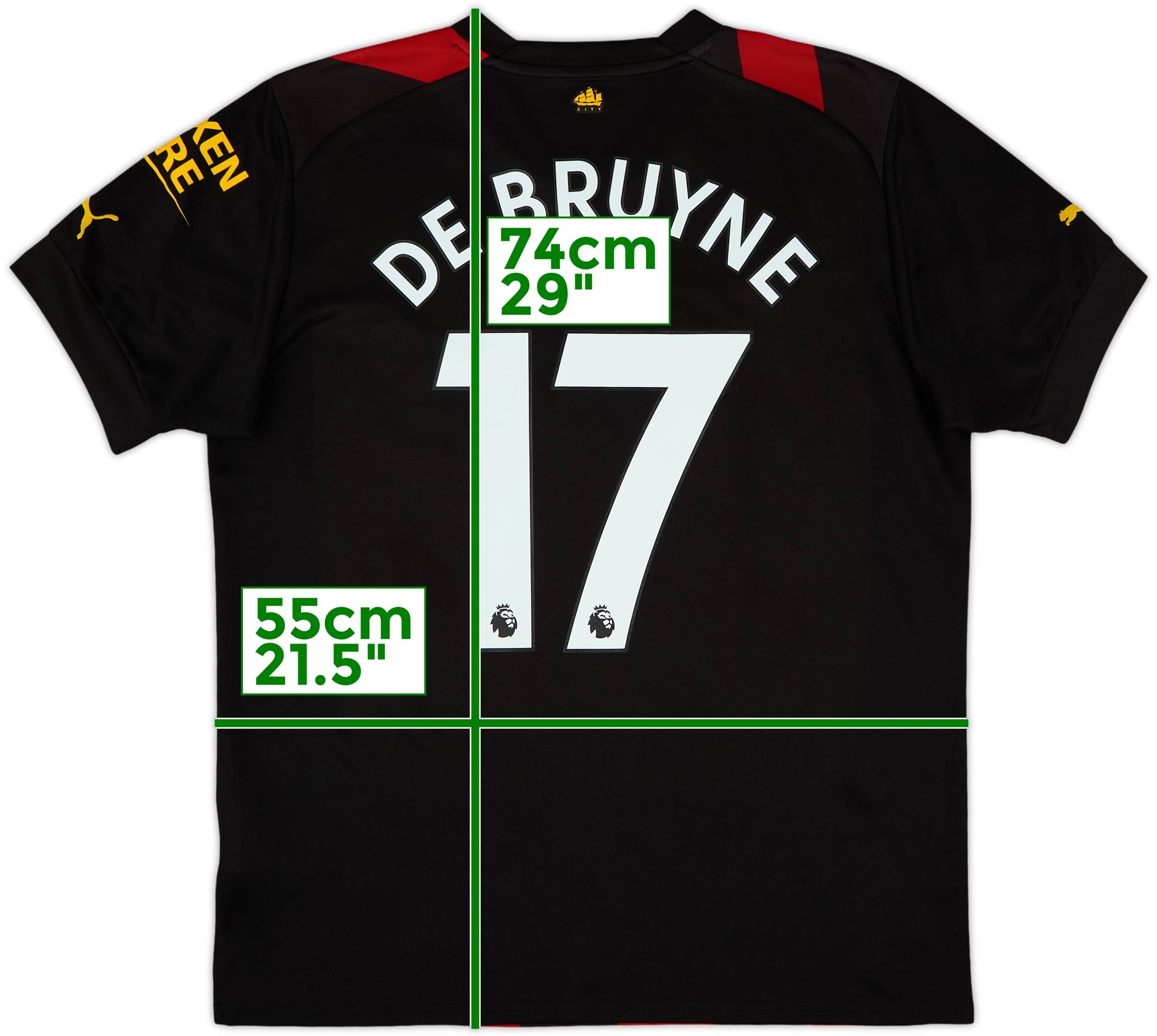 2022-23 Manchester City Away Shirt De Bruyne #17 - 9/10 - (L)