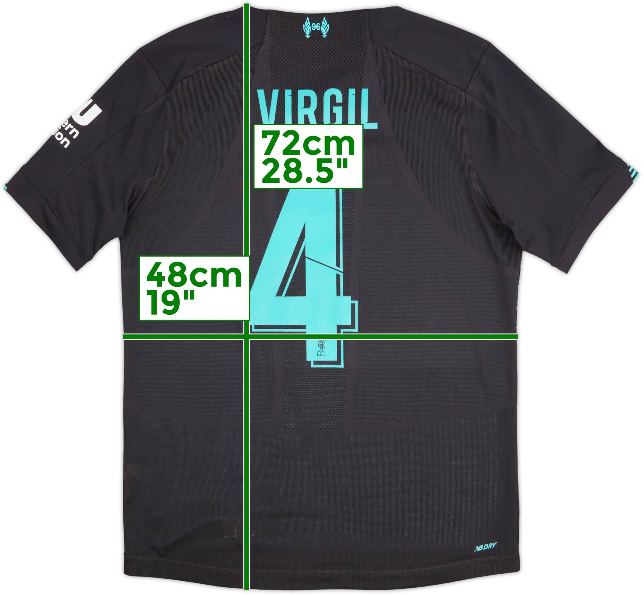 2019-20 Liverpool Third Shirt Virgil #4 - 9/10 - (M)