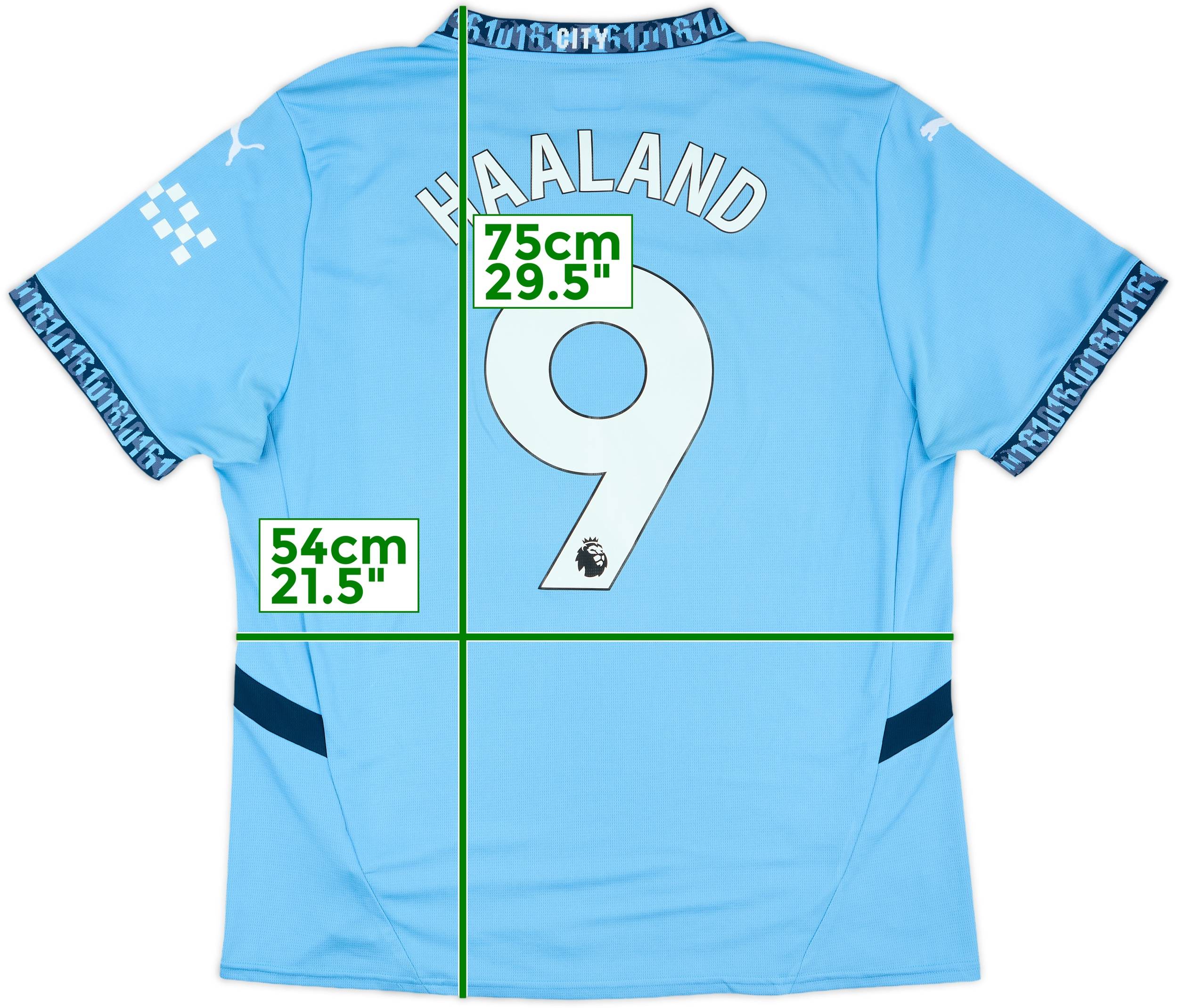 【一部予約！】 2024-25 Manchester (XL) - 8/10 - #9 Haaland Shirt Home City ウェア