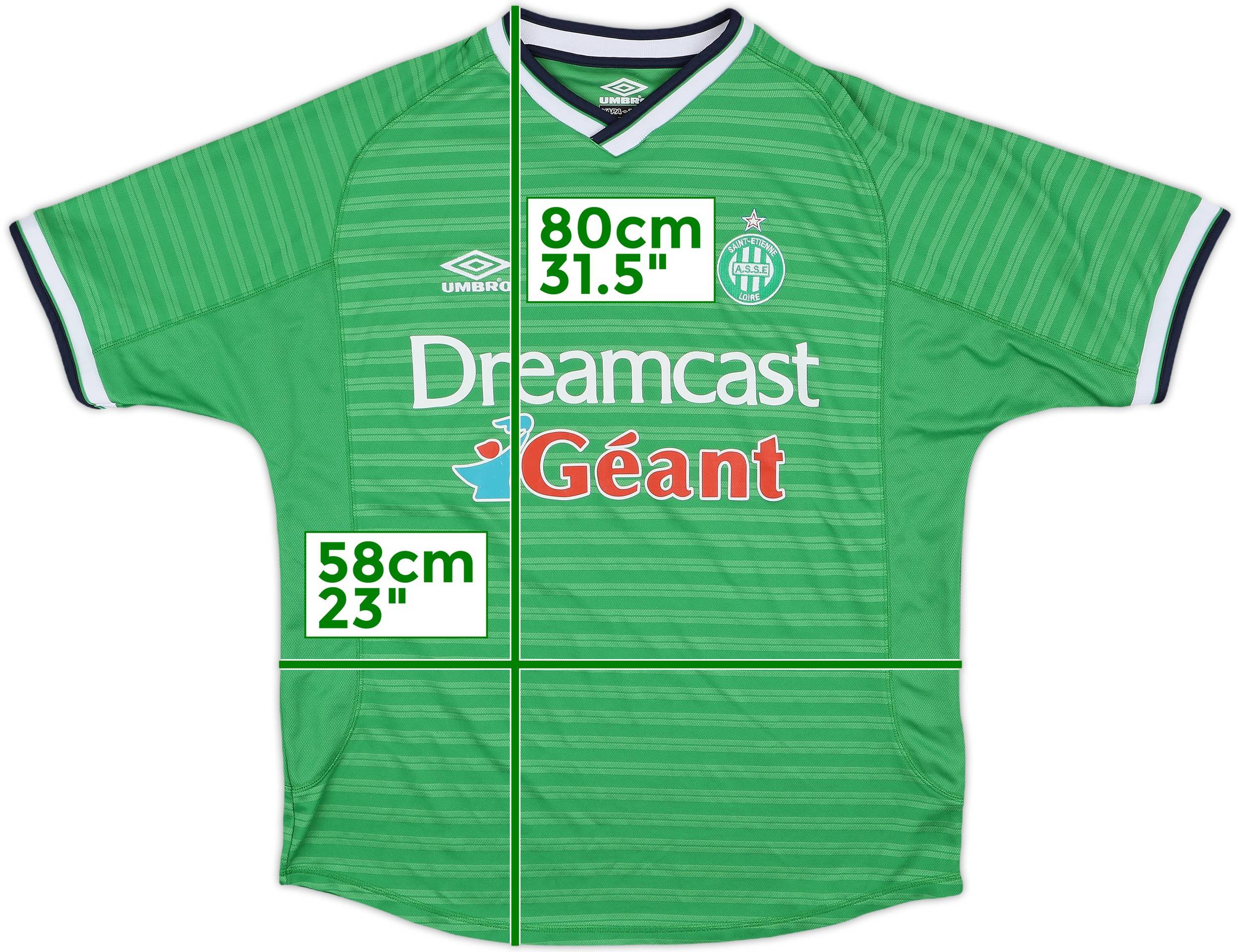数量は多い  2000-01 Saint (L) - 8/10 - Shirt Home Etienne ウェア