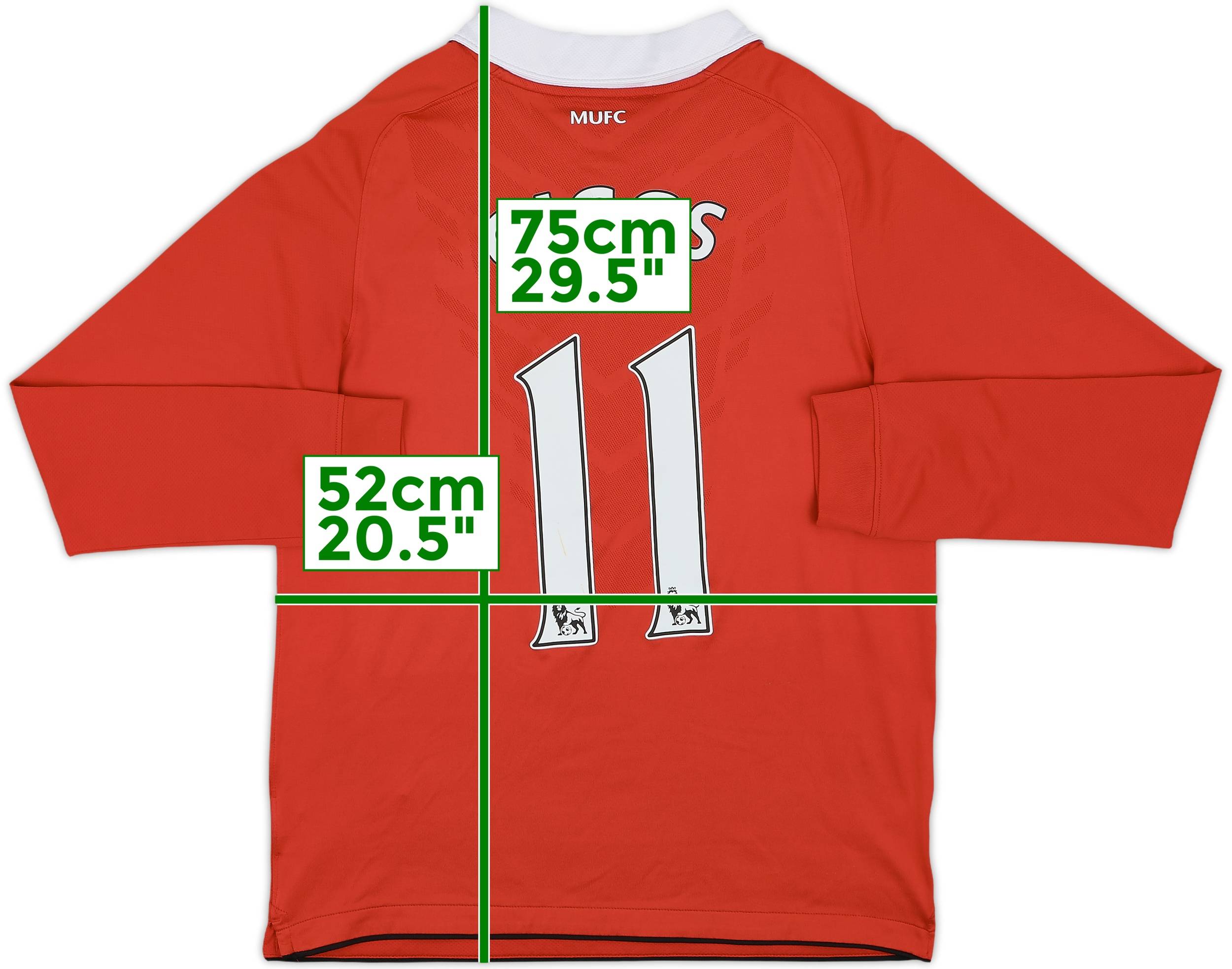 2010-11 Manchester United Home L/S Shirt Giggs #11 - 7/10