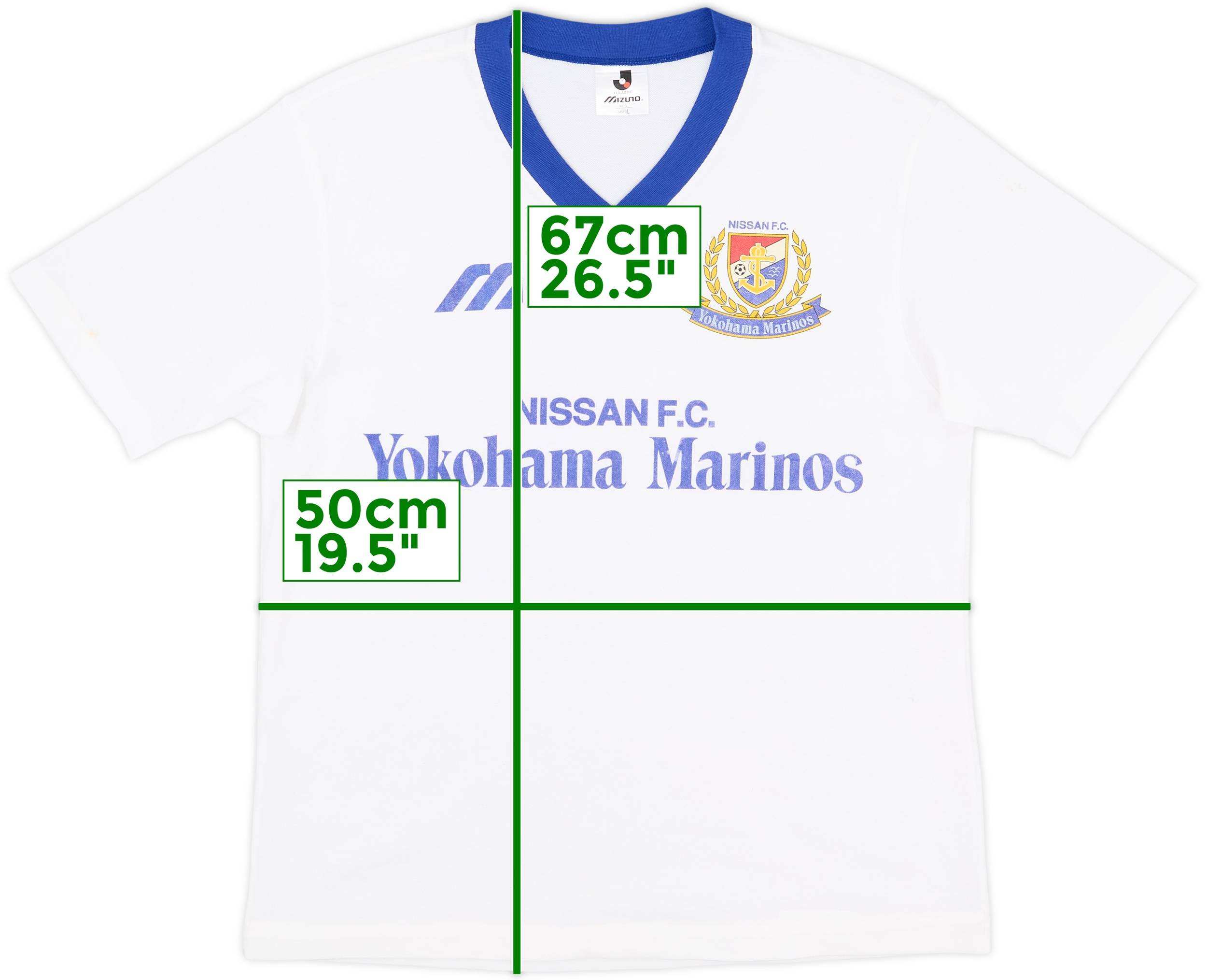1994-95 Yokohama Marinos Mizuno Training Shirt - 8/10 - (M/L)