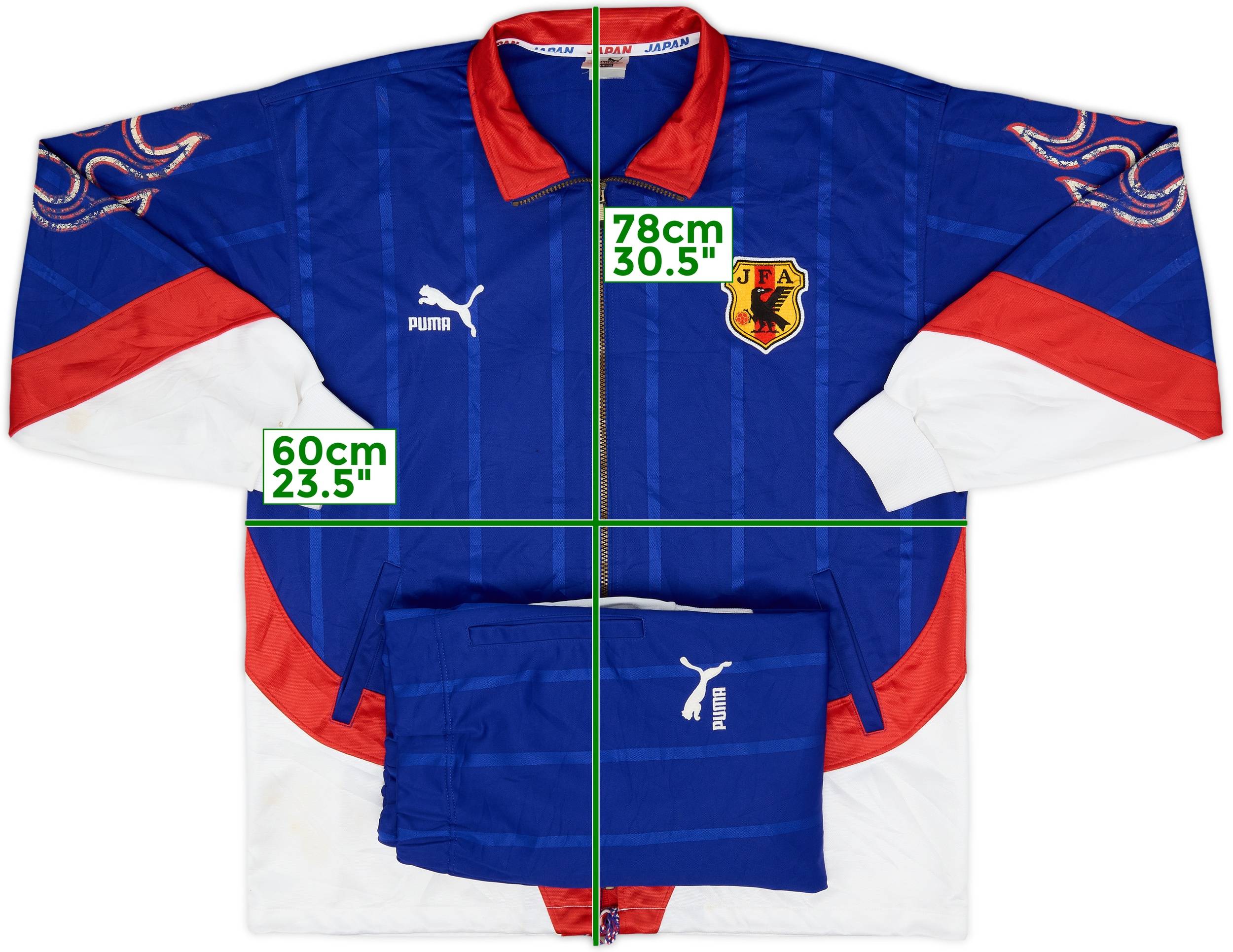 ☆専用☆PUMA ゲームシャツ　1997 日本代表　ユニフォーム　ファイヤー 1996-97 Japan Puma Tracksuit - 6/10 - (XXL)